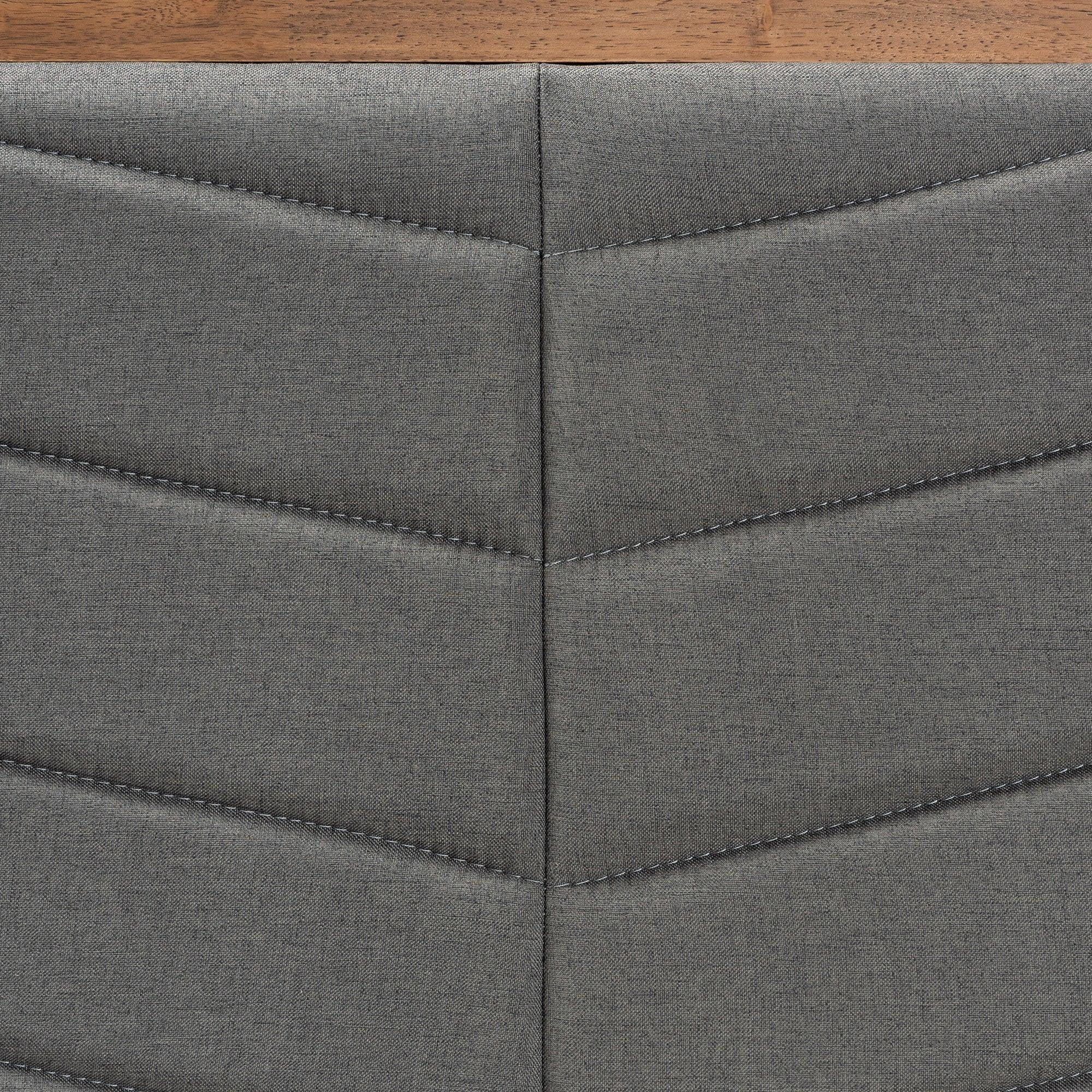 Iden Modern and Contemporary Dark Fabric Upholstered and Finished Wood Headboard