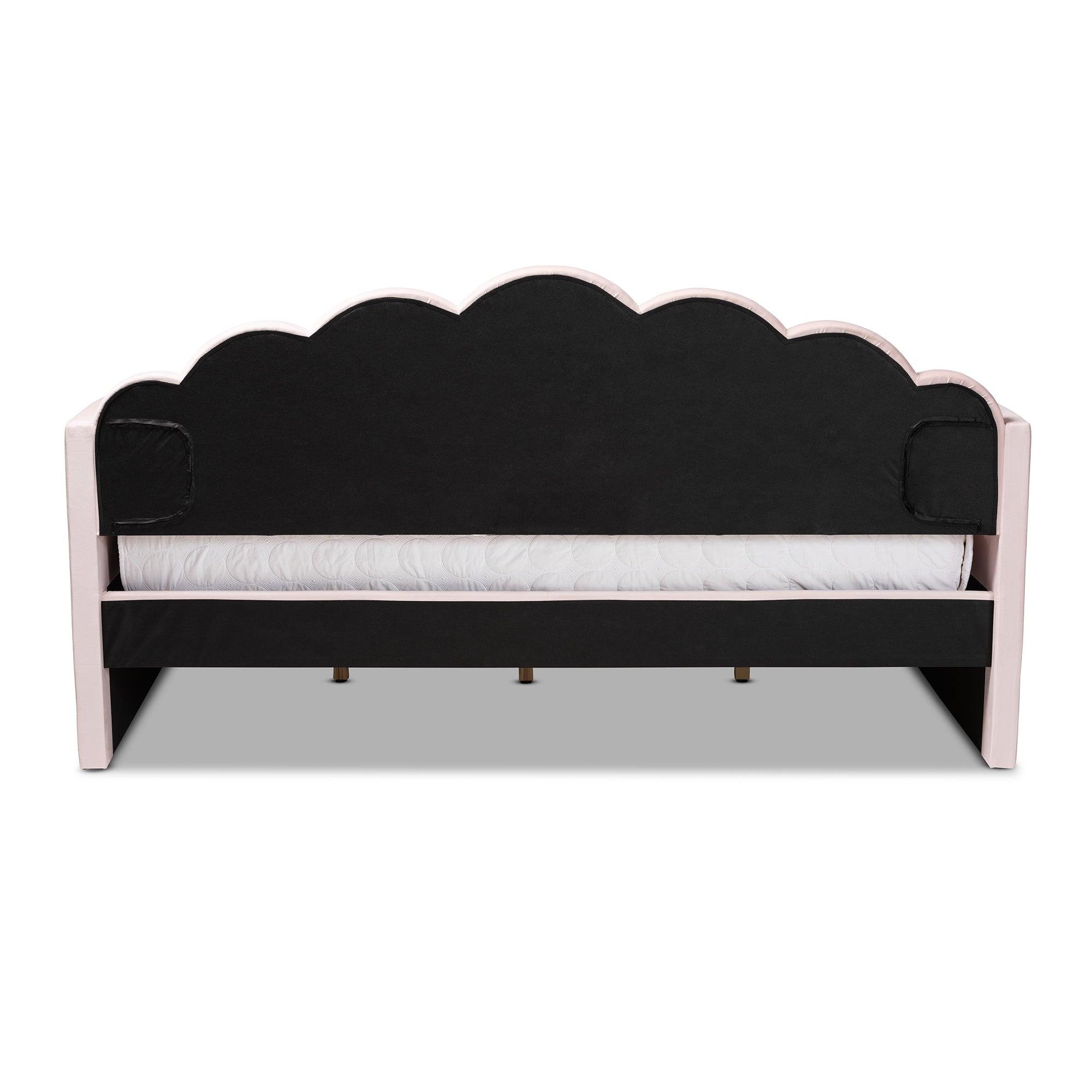 Timila Modern and Contemporary Light Velvet Fabric Upholstered Daybed