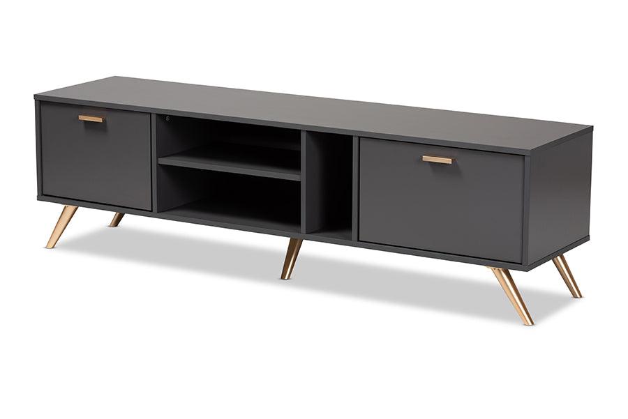 Kelson Modern and Contemporary Dark and Finished Wood TV Stand