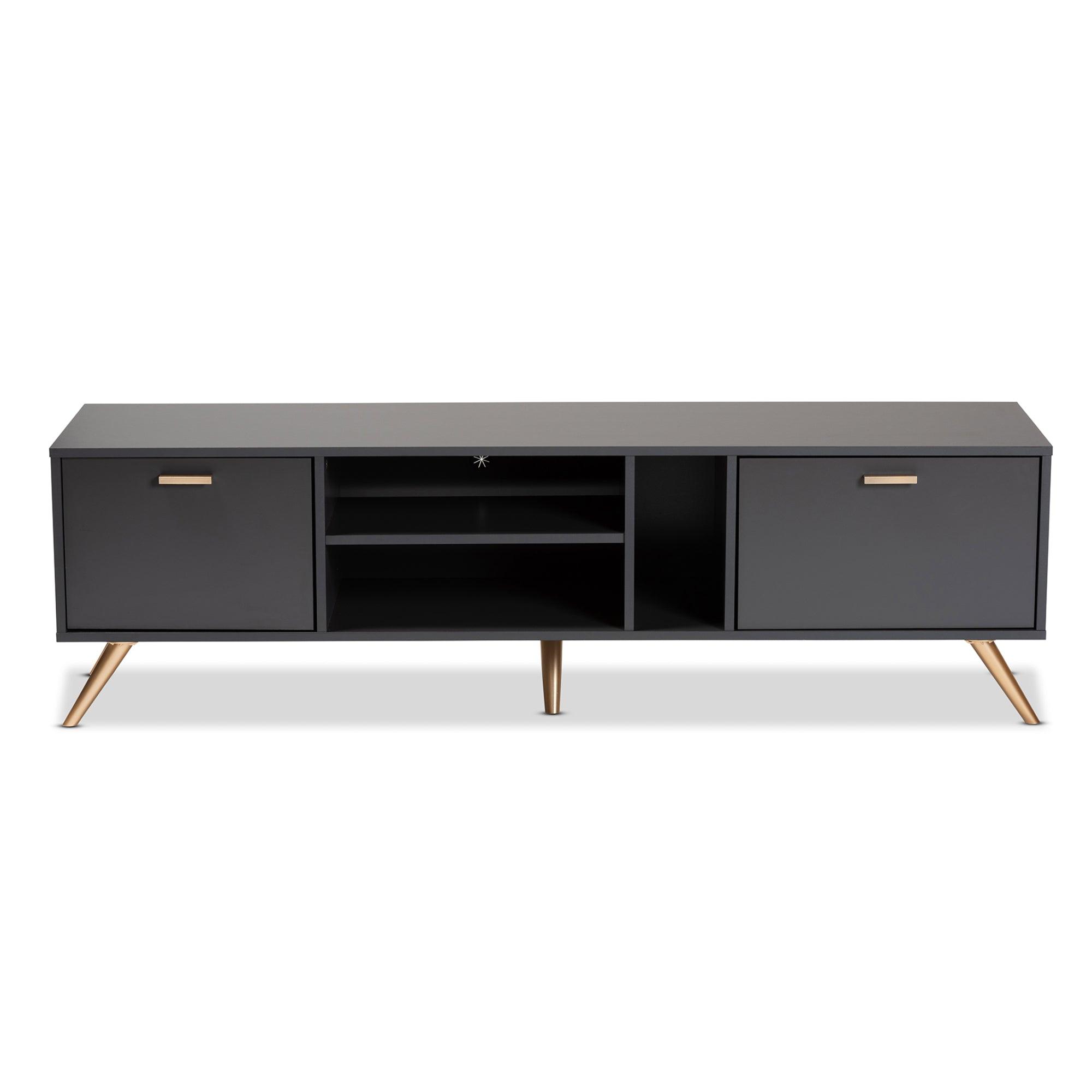 Kelson Modern and Contemporary Dark and Finished Wood TV Stand