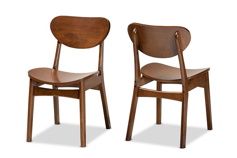 Katya Mid-Century Modern Finished Wood 2-Piece Dining Chair Set