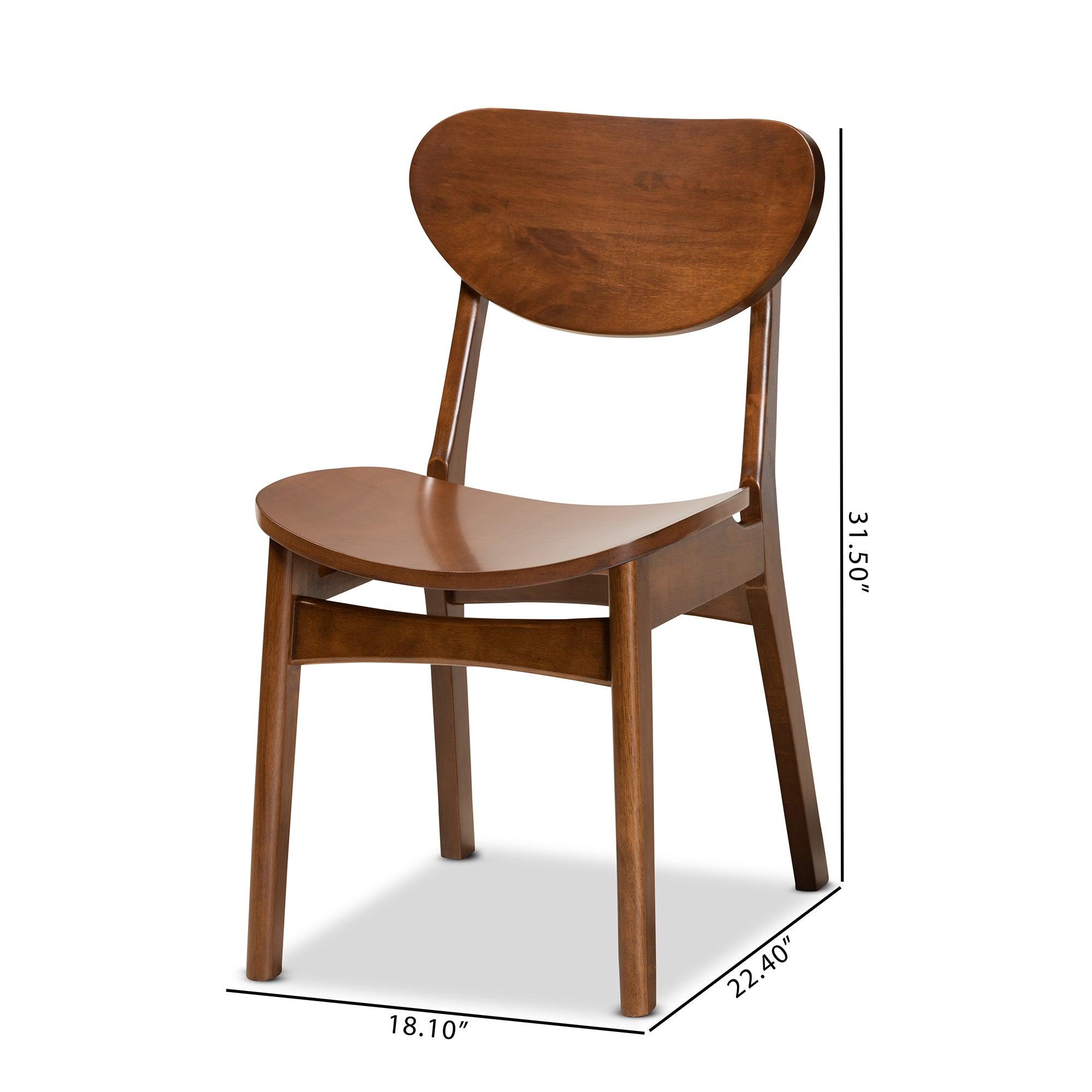 Katya Mid-Century Modern Finished Wood 2-Piece Dining Chair Set