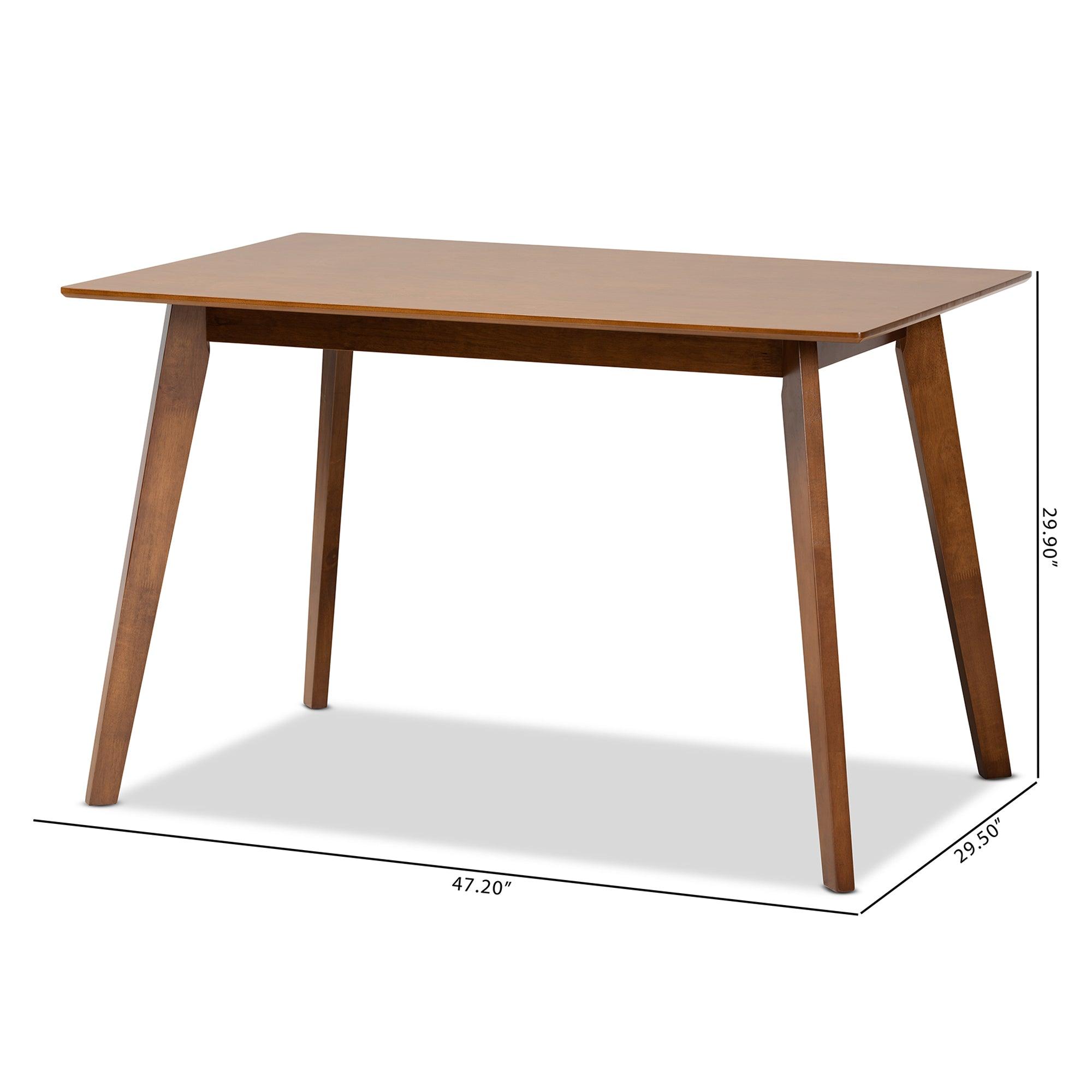 Maila Mid-Century Modern Transitional Finished Wood Dining Table