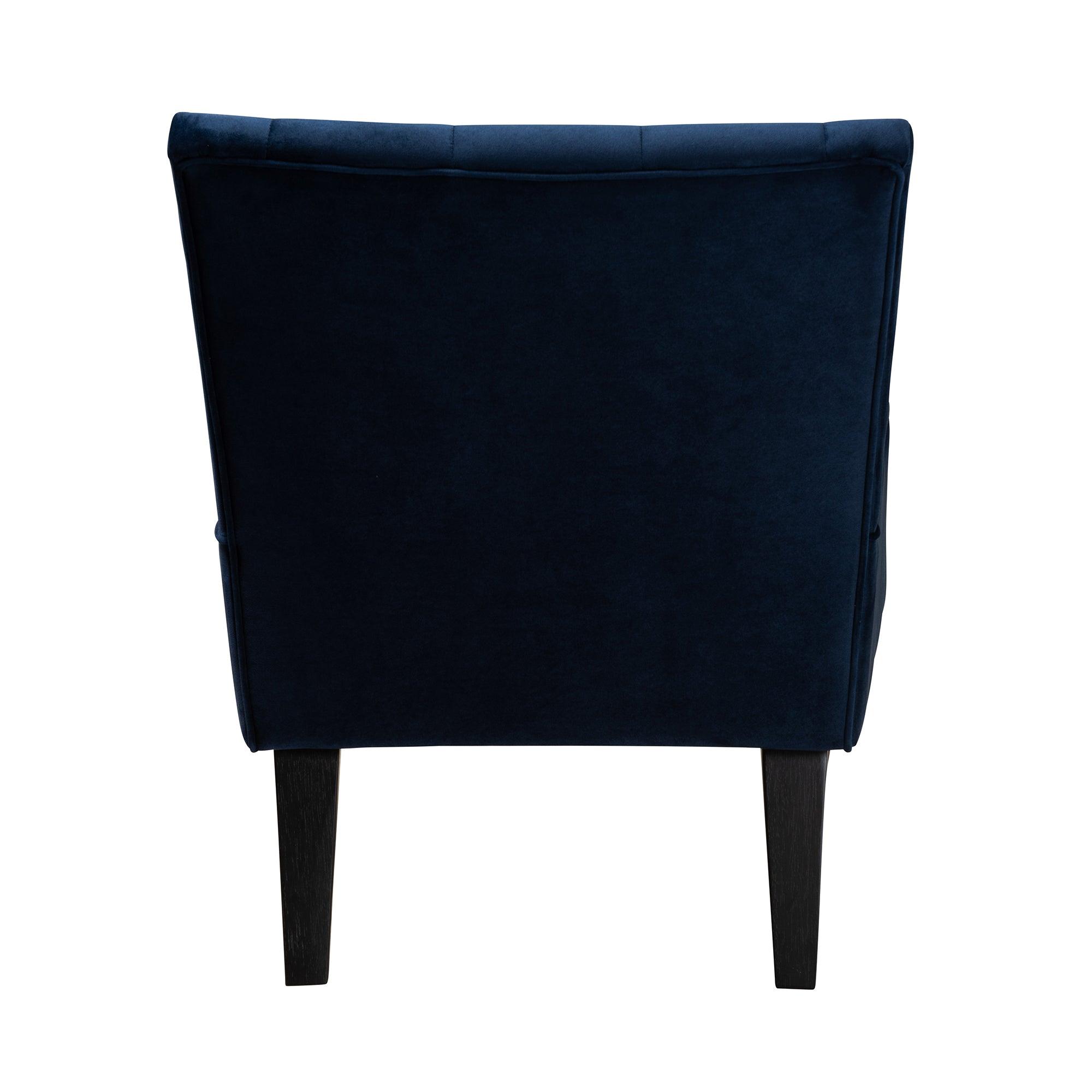 Harmon Modern and Contemporary Transitional Velvet Fabric Upholstered and Finished Wood Accent Chair