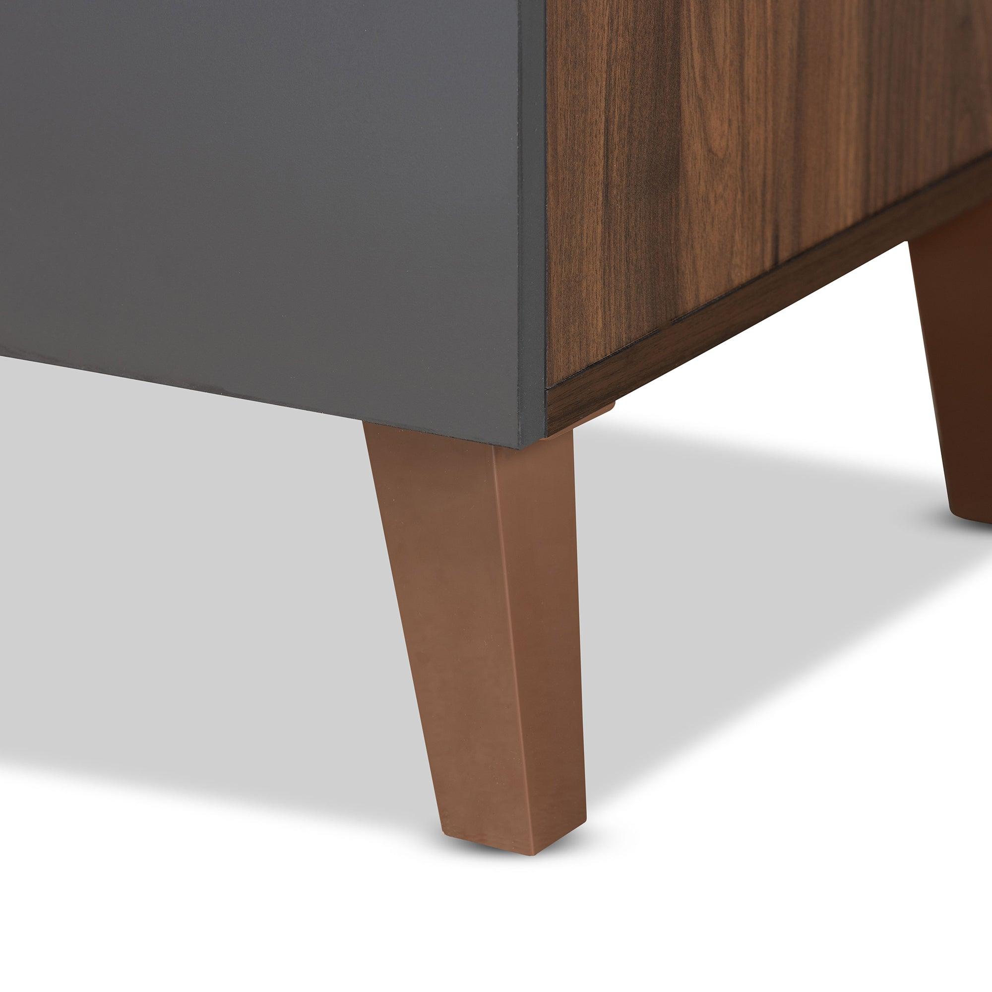 Jaeger Modern and Contemporary Two-Tone and Dark Finished Wood Storage Desk with Shelves