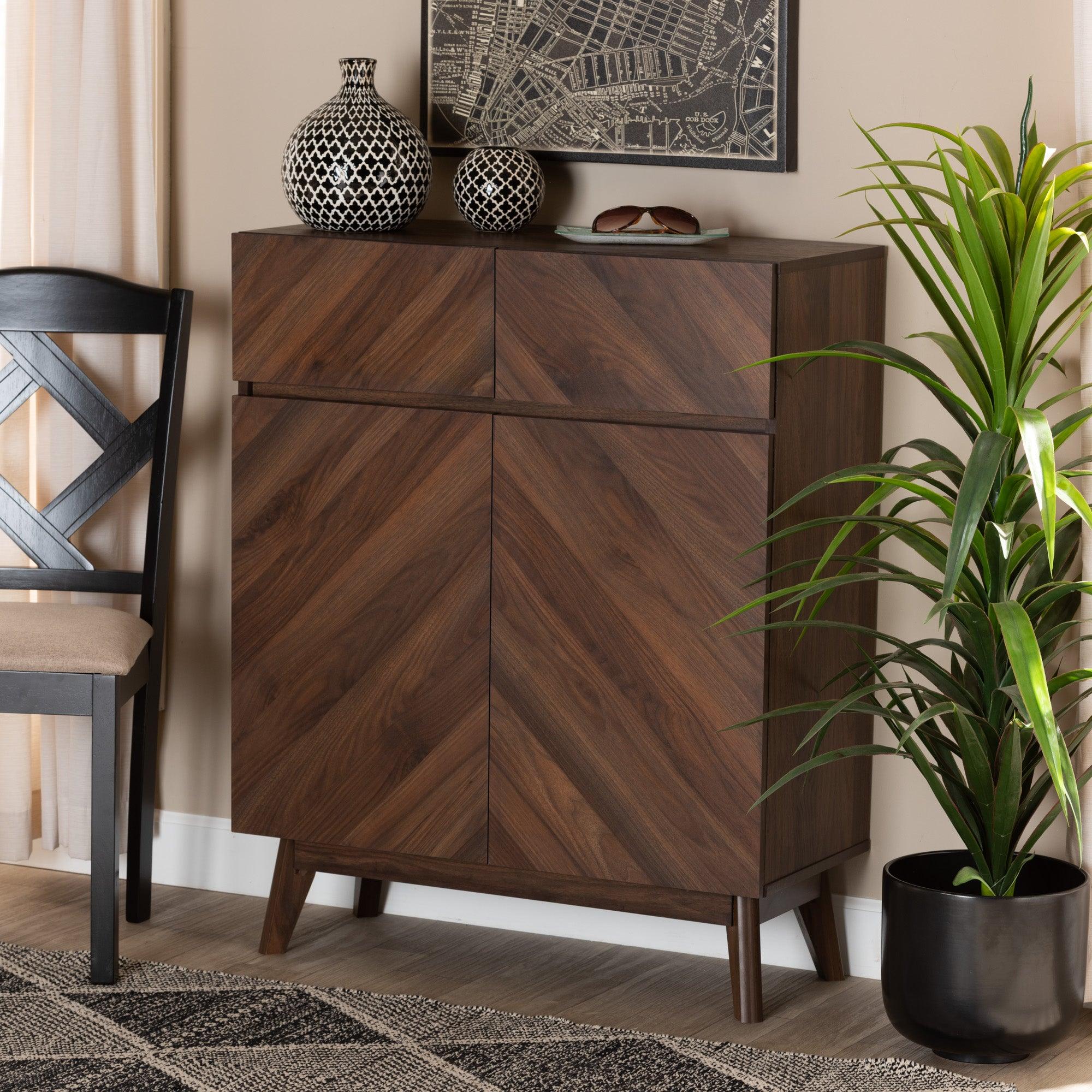 Hartman Mid-Century Modern Finished Wood Shoe Cabinet