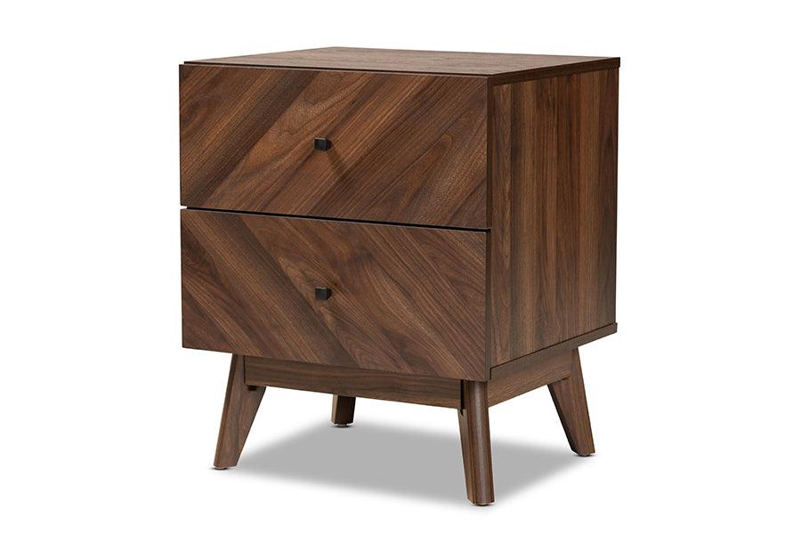 Hartman Mid-Century Modern Finished Wood 2-Drawer Nightstand