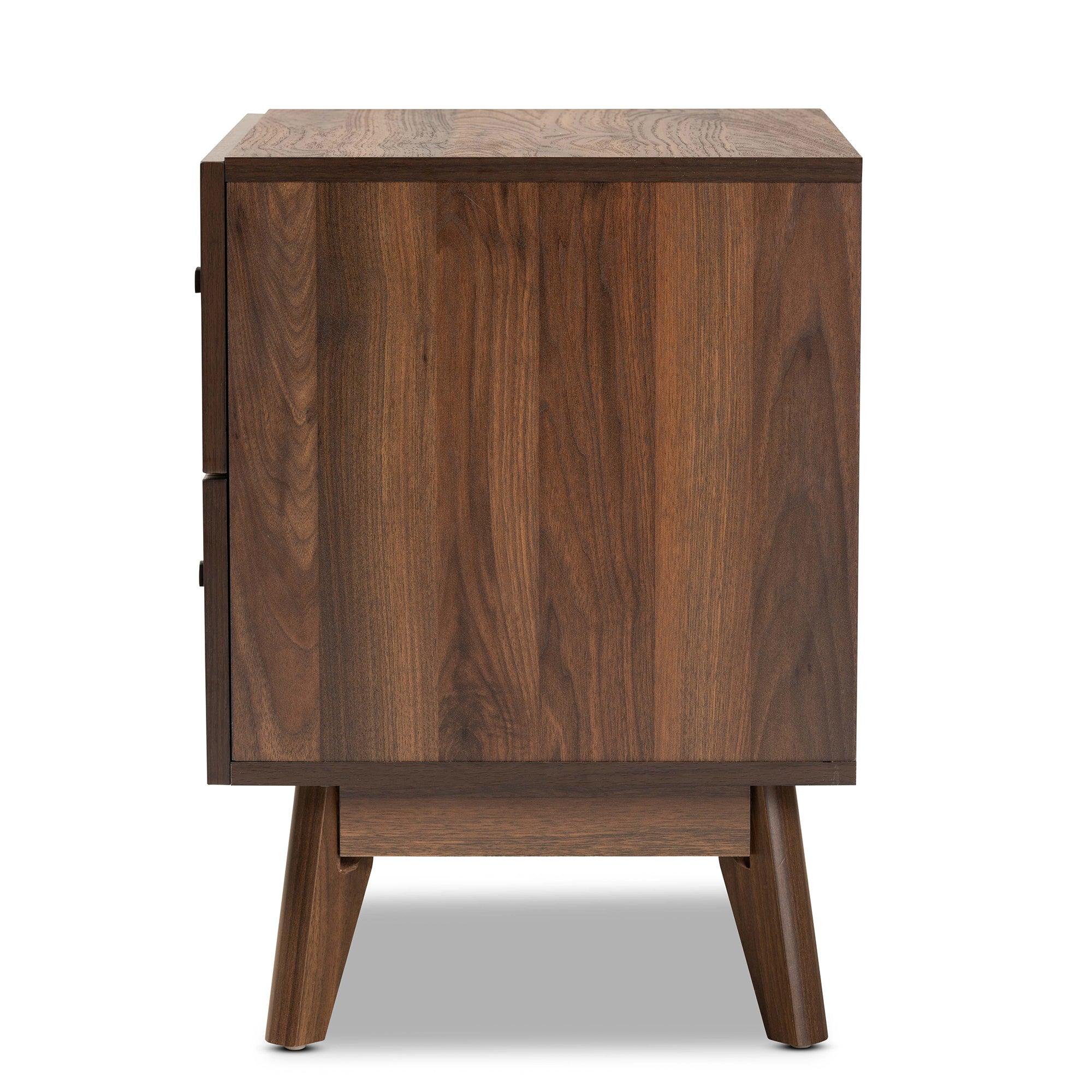 Hartman Mid-Century Modern Finished Wood 2-Drawer Nightstand