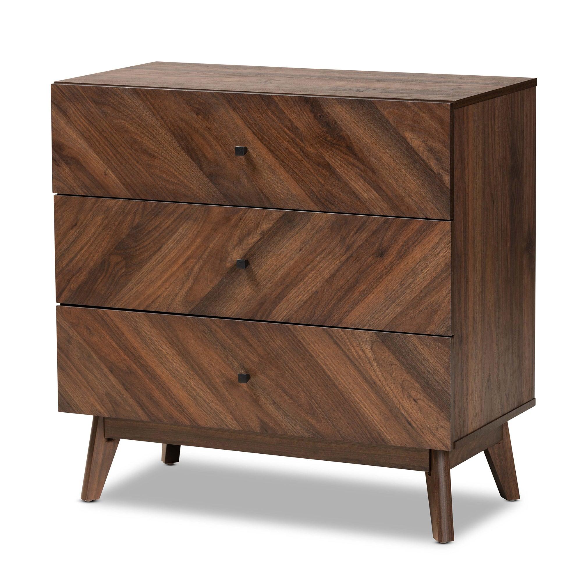 Hartman Mid-Century Modern Finished Wood 3-Drawer Storage Chest