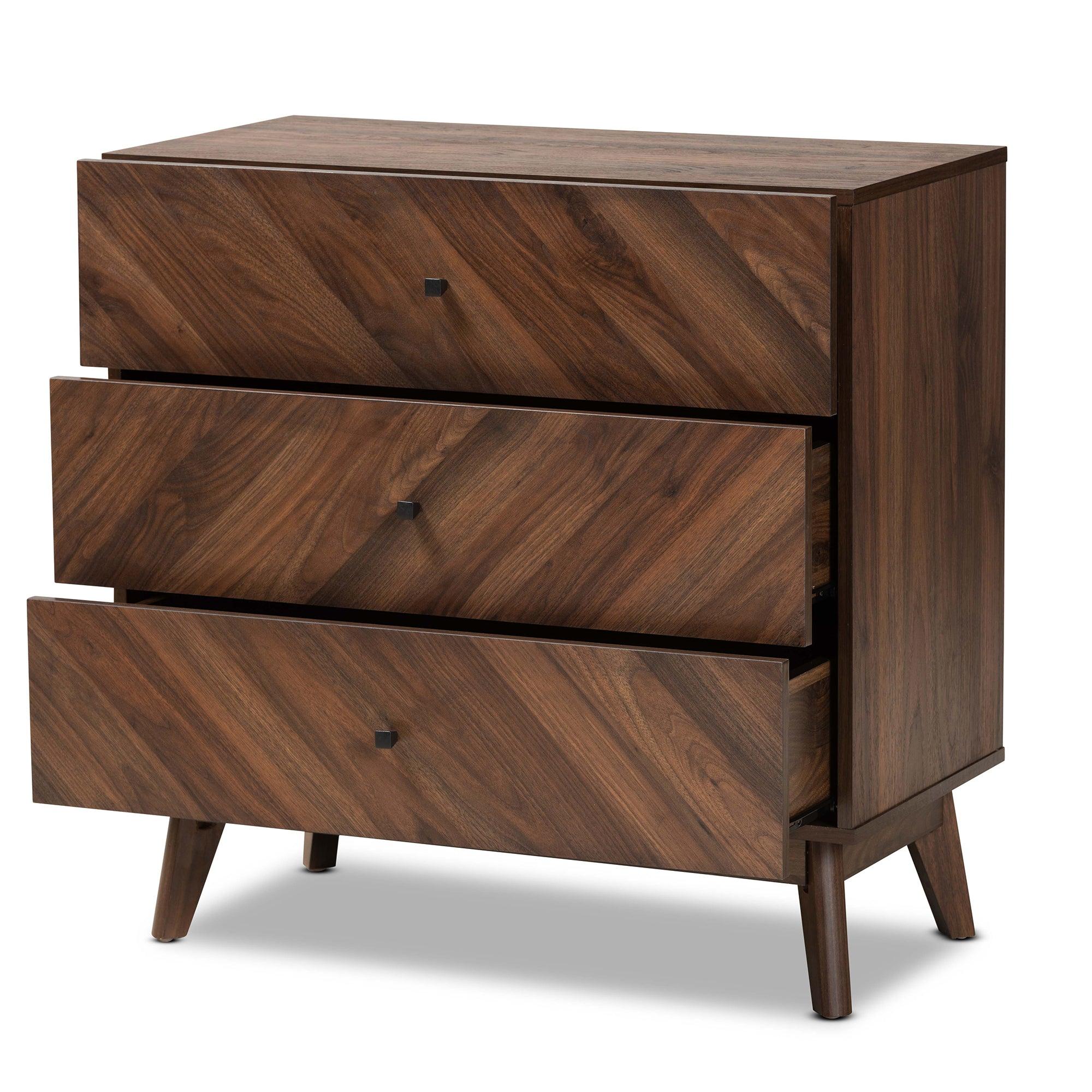 Hartman Mid-Century Modern Finished Wood 3-Drawer Storage Chest