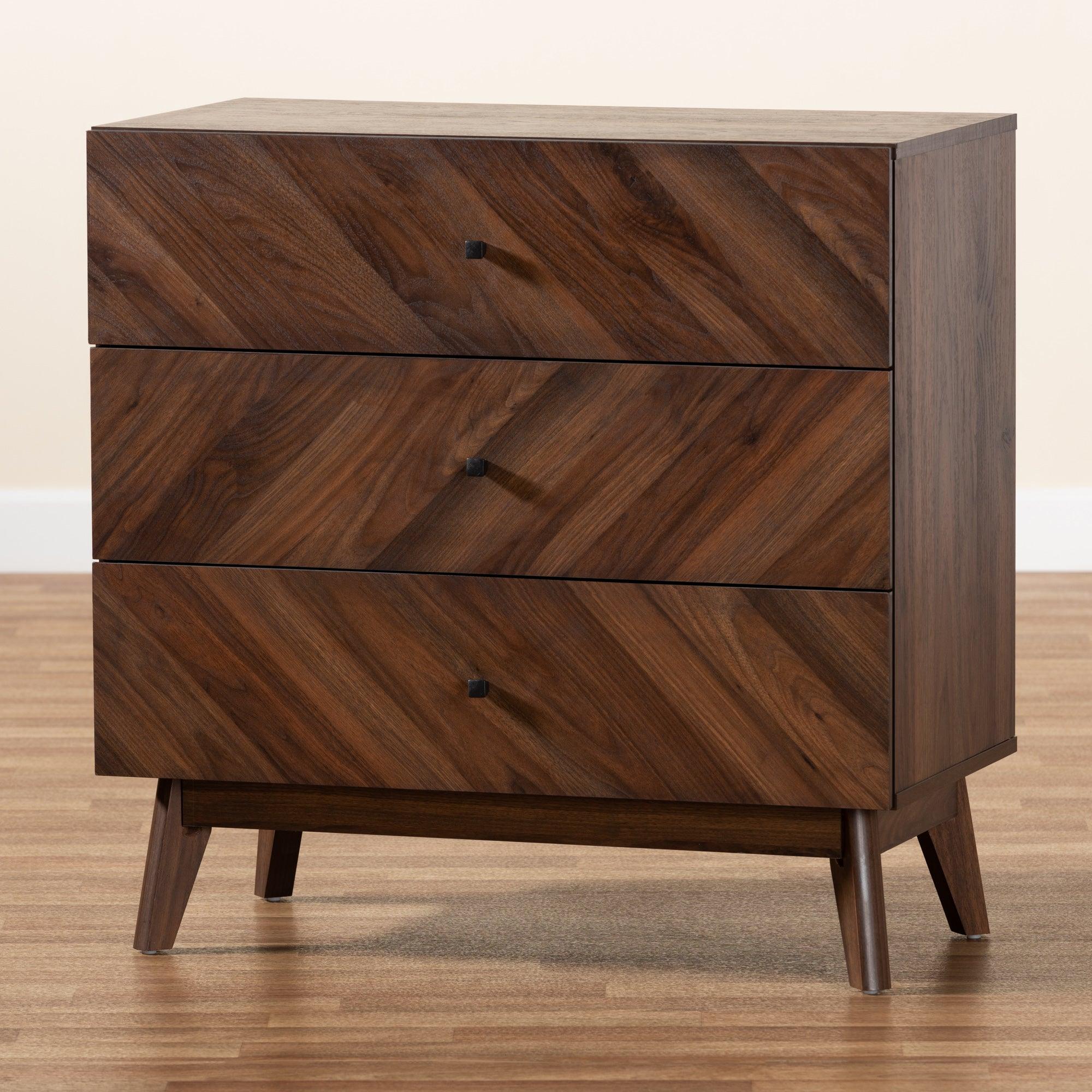 Hartman Mid-Century Modern Finished Wood 3-Drawer Storage Chest