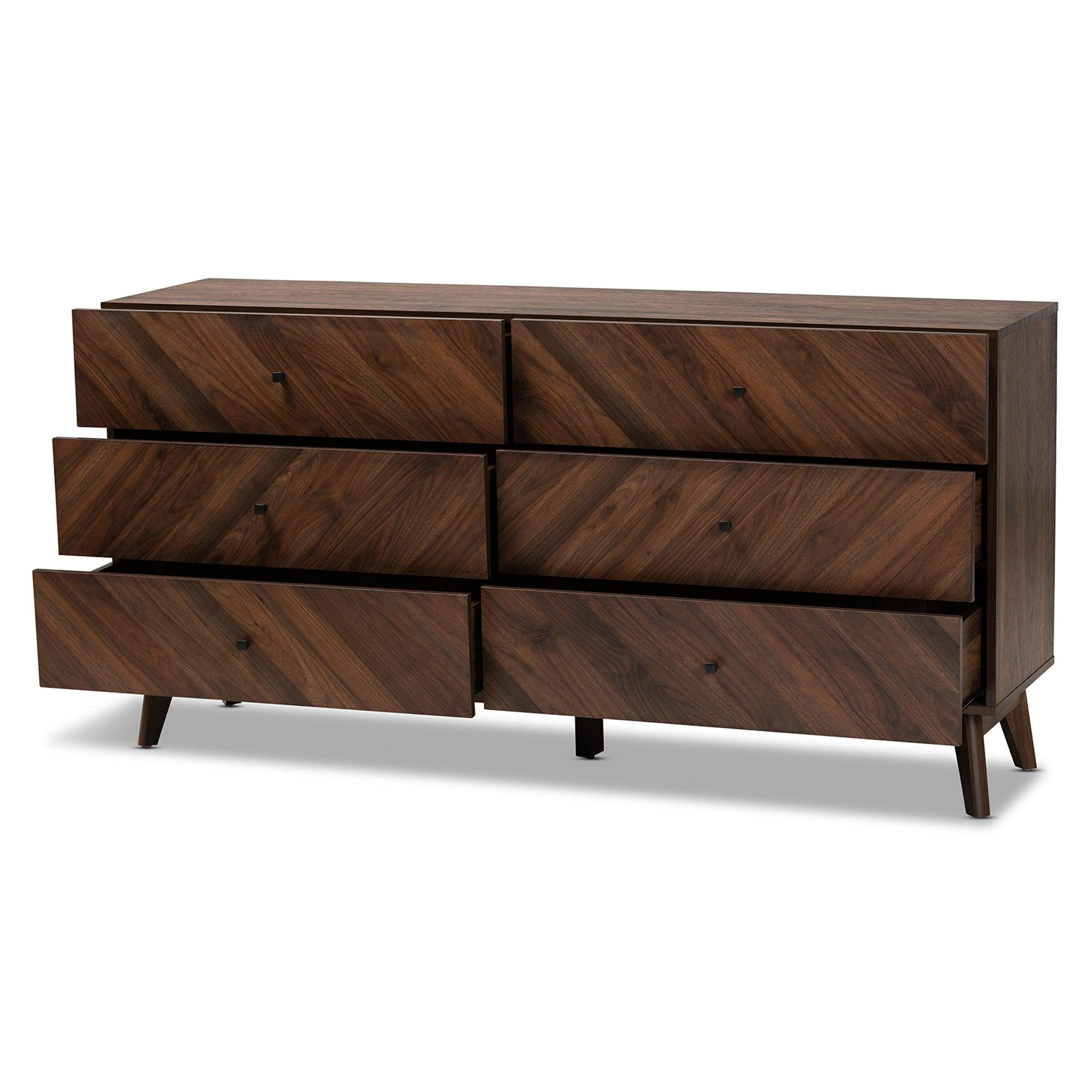 Hartman Mid-Century Modern Finished Wood 6-Drawer Dresser