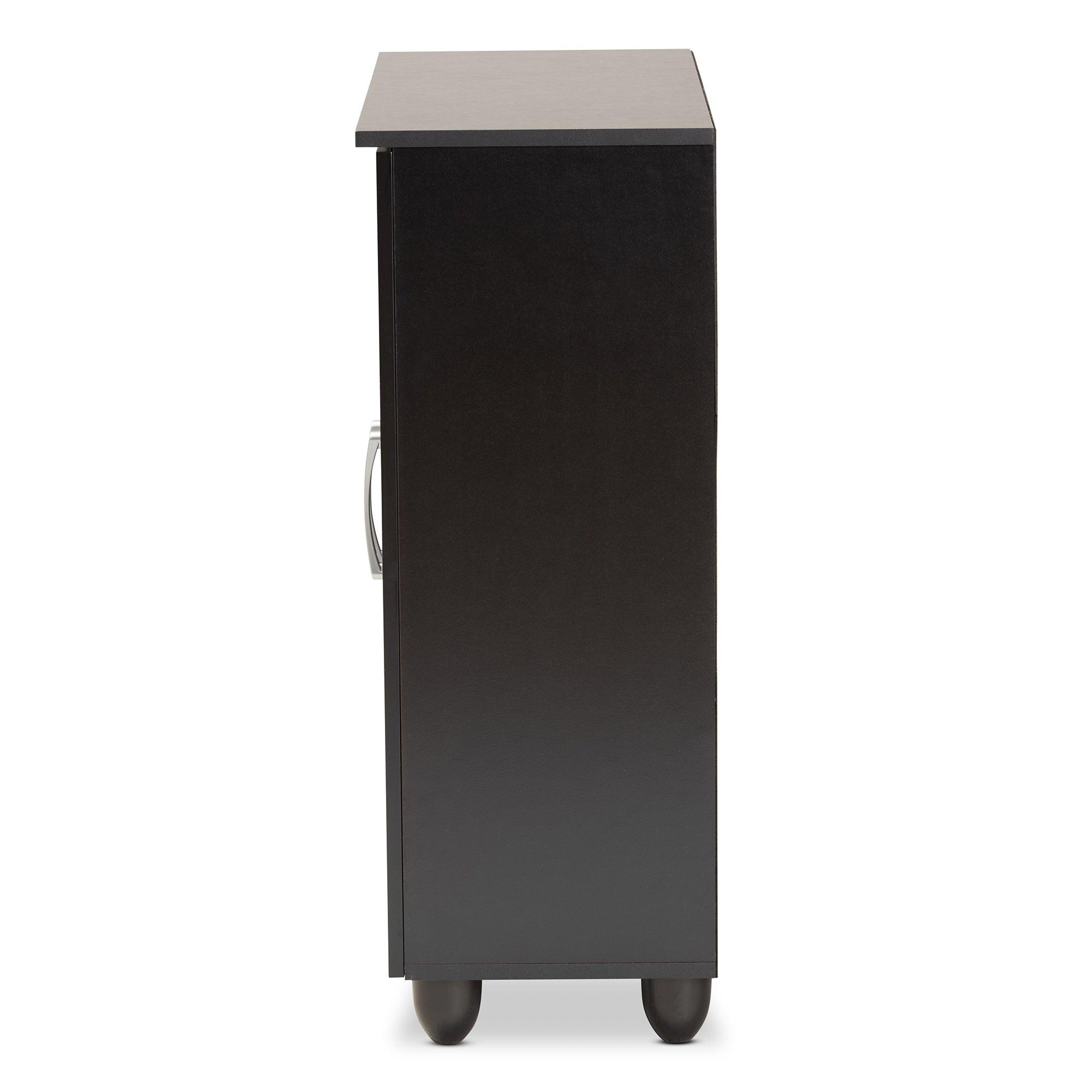 Renley Modern and Contemporary Finished Wood 2-Door Shoe Storage Cabinet