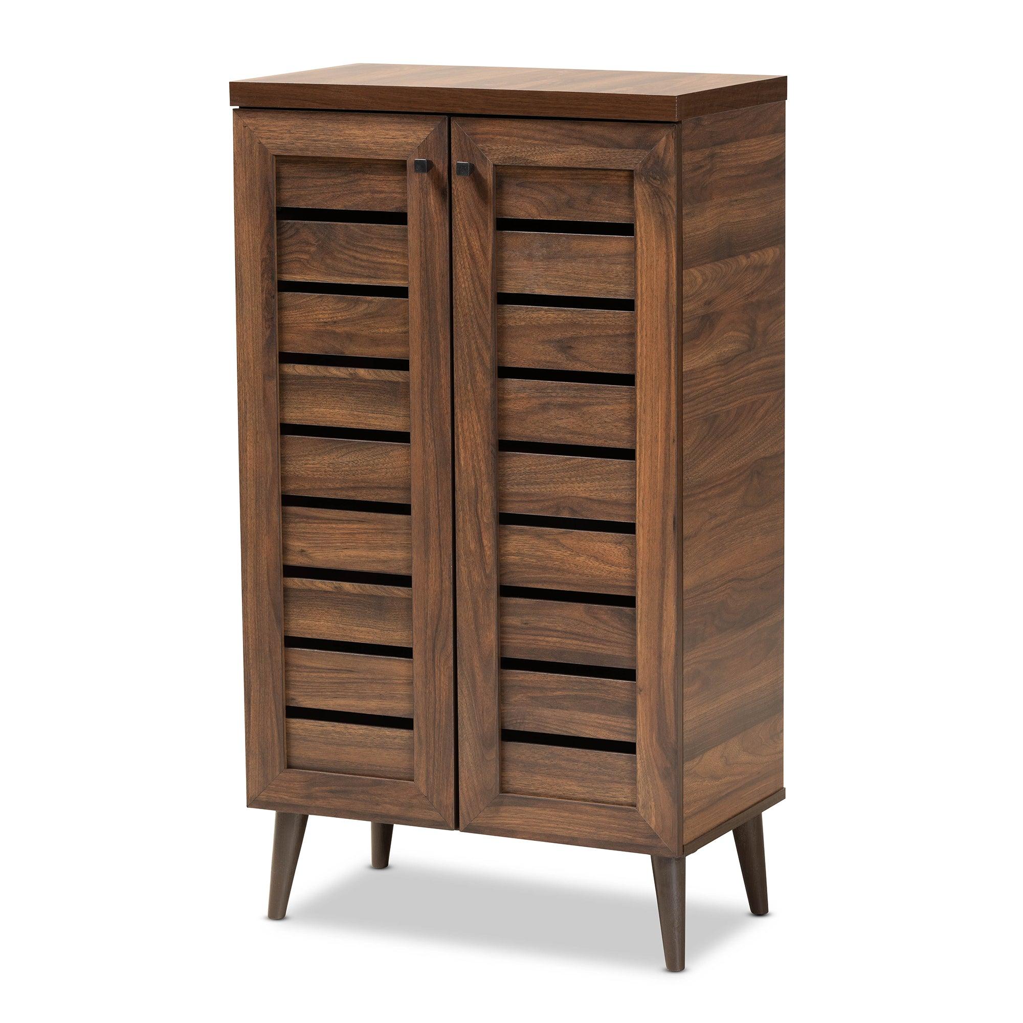 Salma Modern and Contemporary Finished Wood 2-Door Shoe Storage Cabinet