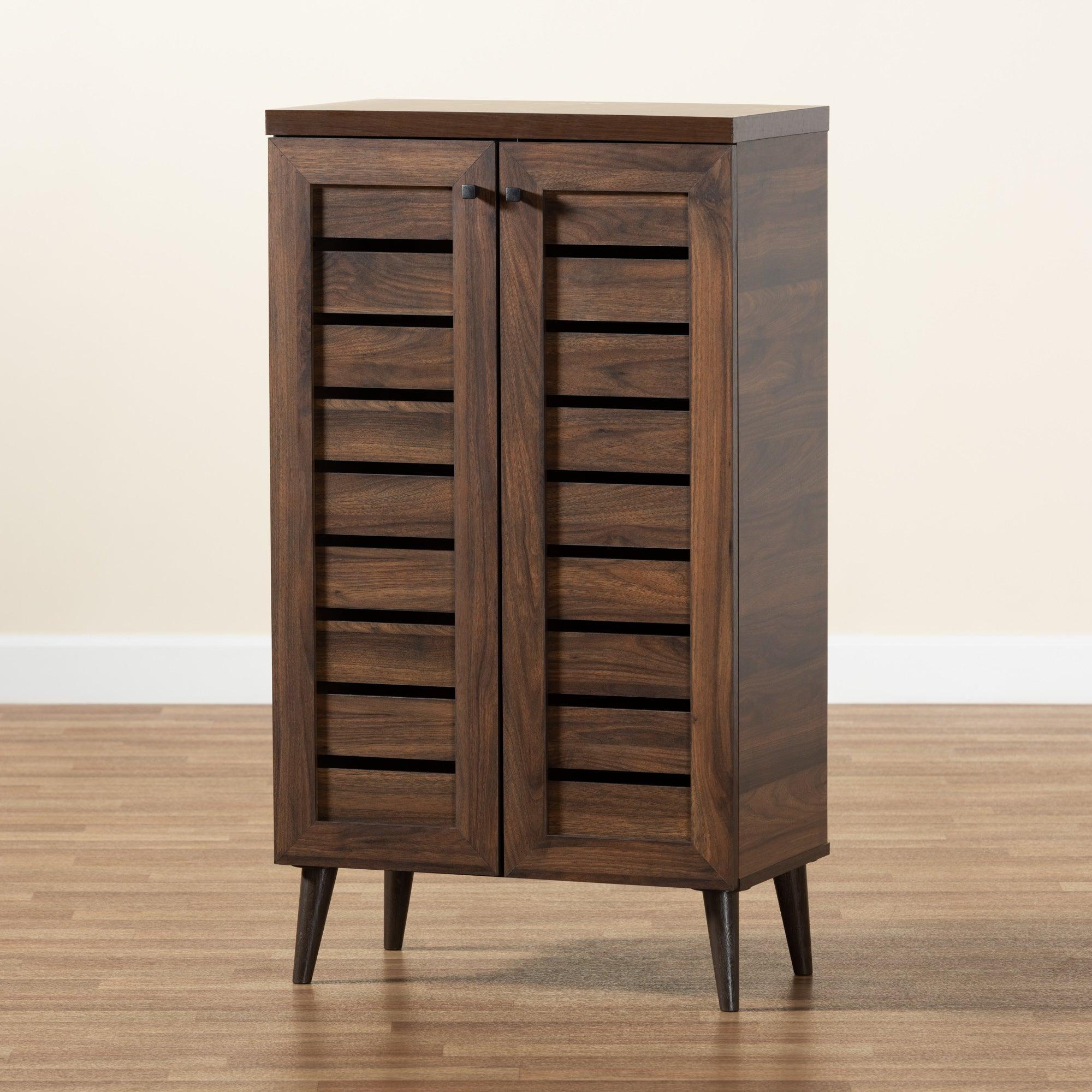 Salma Modern and Contemporary Finished Wood 2-Door Shoe Storage Cabinet