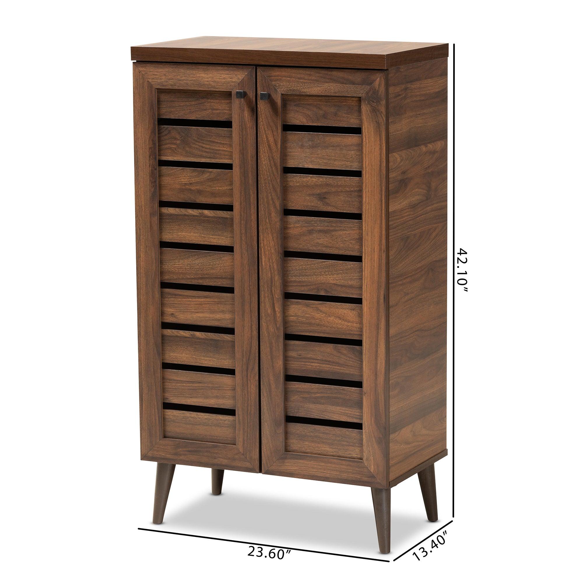 Salma Modern and Contemporary Finished Wood 2-Door Shoe Storage Cabinet