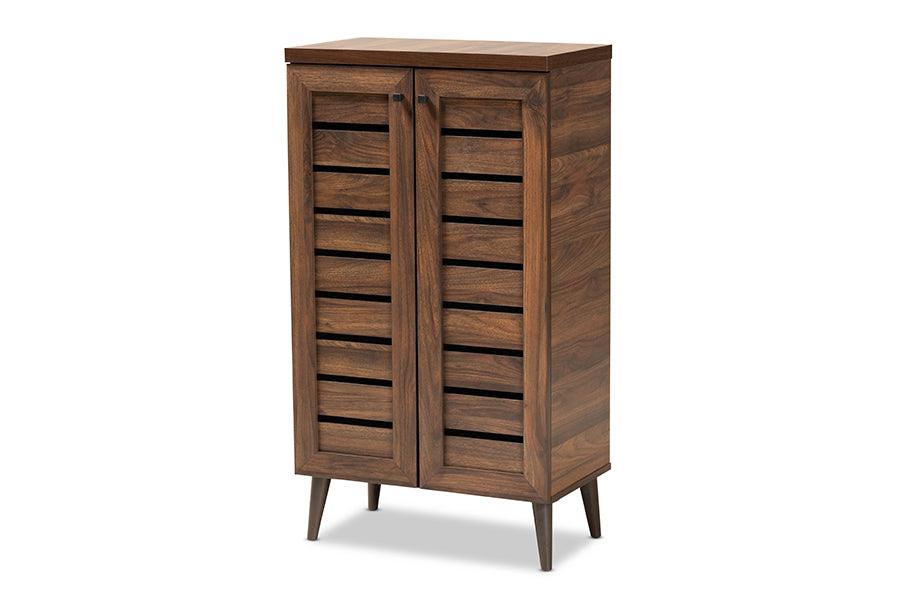 Salma Modern and Contemporary Finished Wood 2-Door Shoe Storage Cabinet