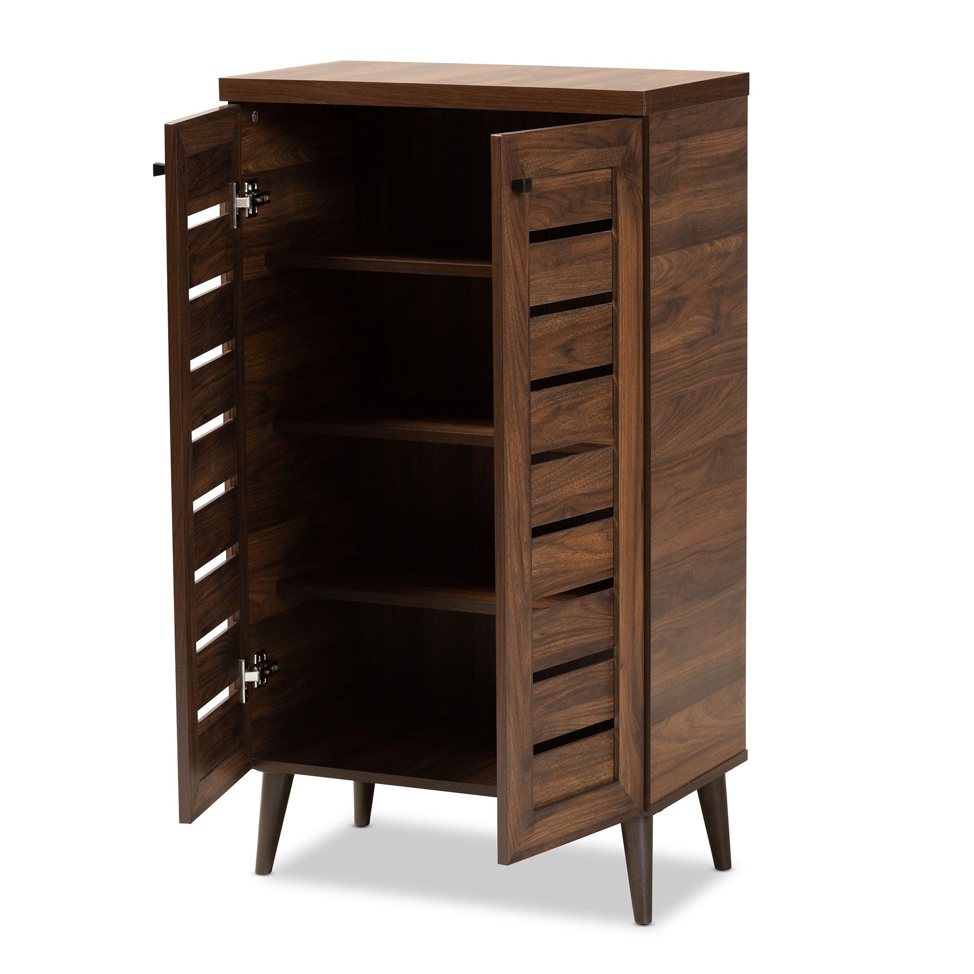 Salma Modern and Contemporary Finished Wood 2-Door Shoe Storage Cabinet