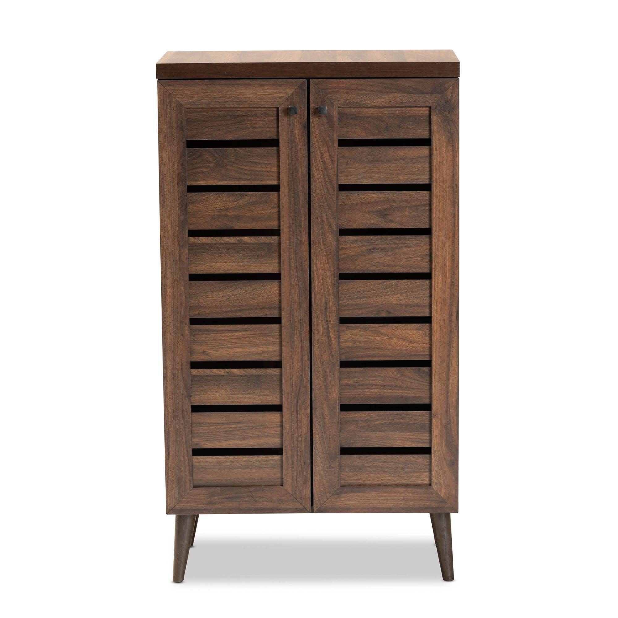 Salma Modern and Contemporary Finished Wood 2-Door Shoe Storage Cabinet