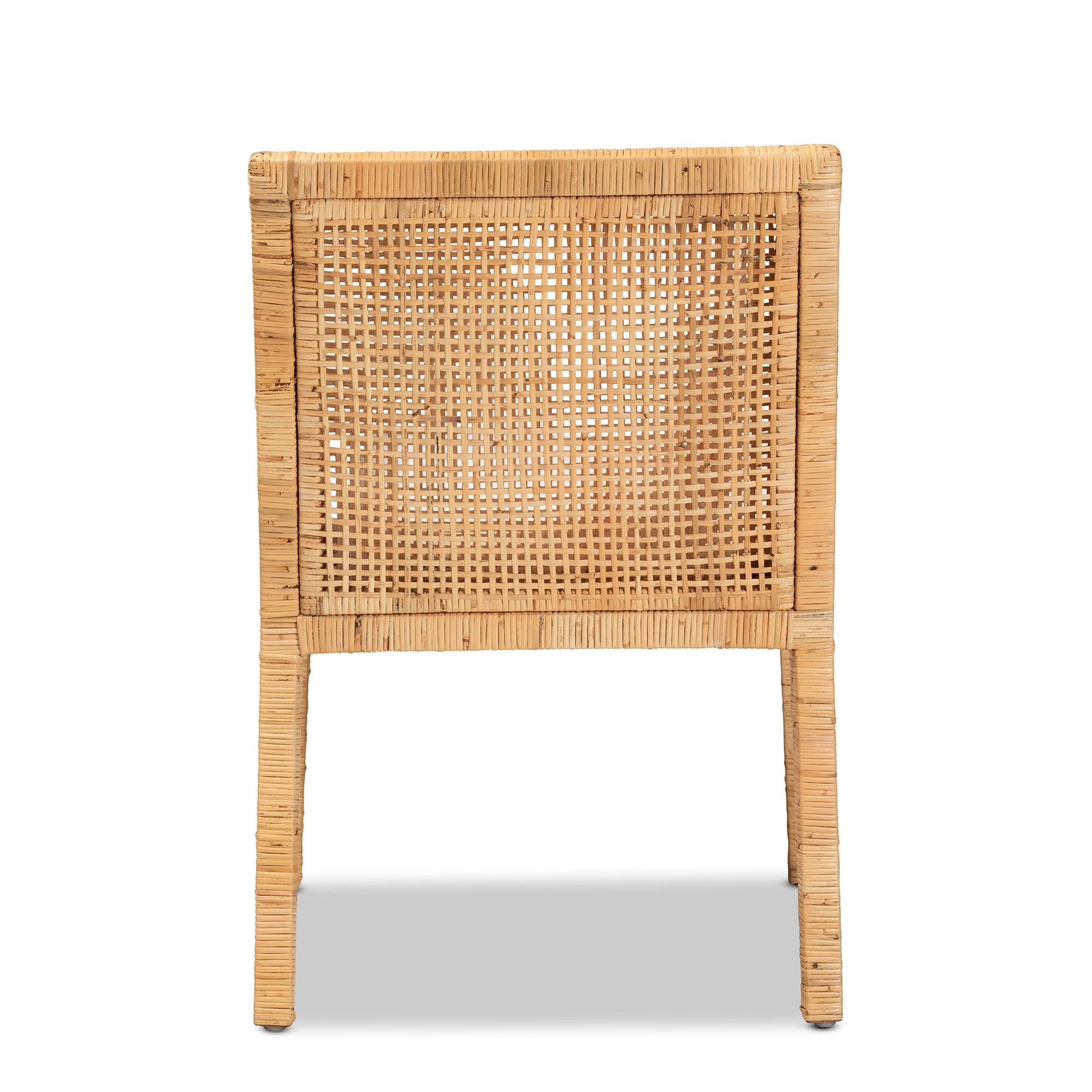 bali & pari Karis Modern and Contemporary Finished Wood and Rattan Dining Chair