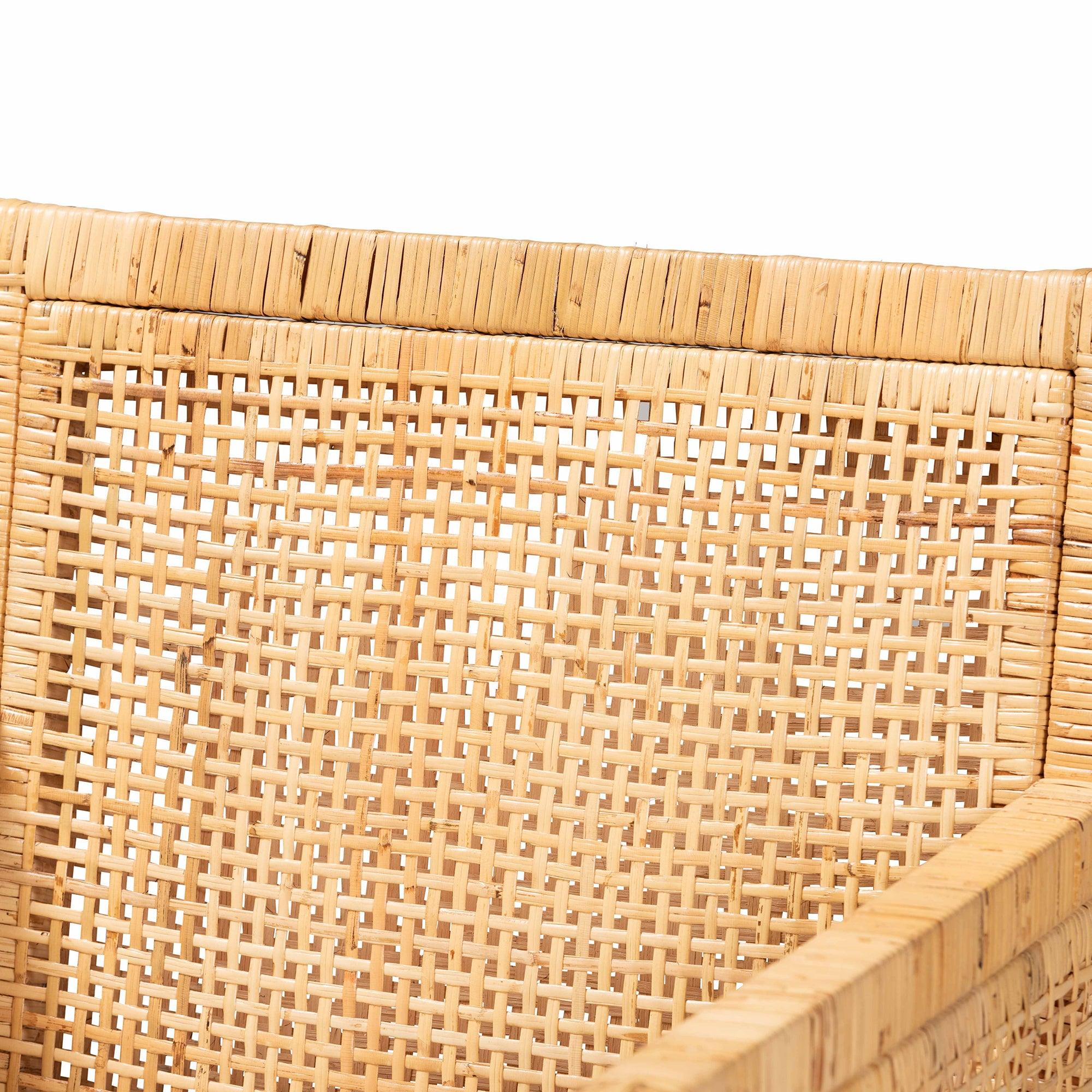 bali & pari Karis Modern and Contemporary Finished Wood and Rattan Dining Chair