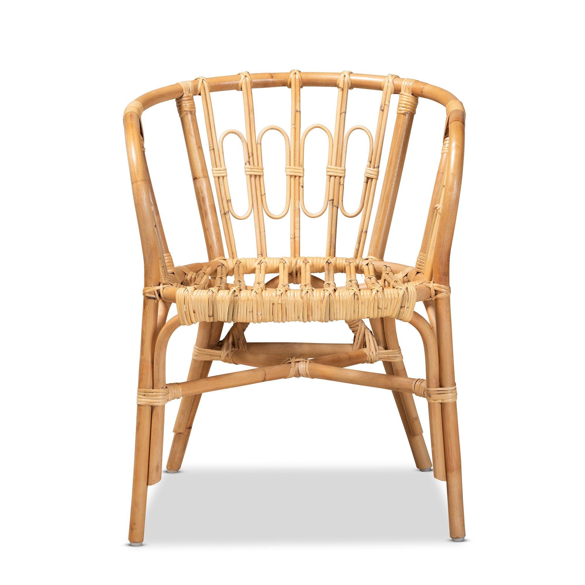 bali & pari Luxio Modern and Contemporary Finished Rattan Dining Chair