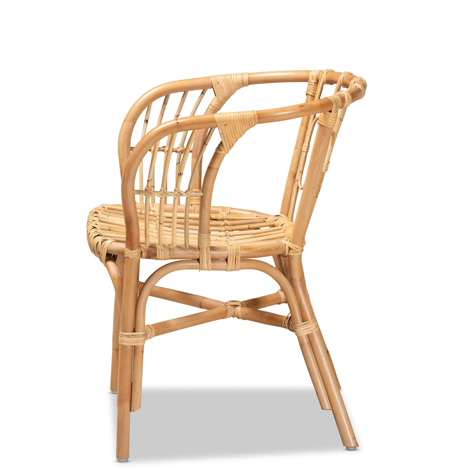 bali & pari Luxio Modern and Contemporary Finished Rattan Dining Chair