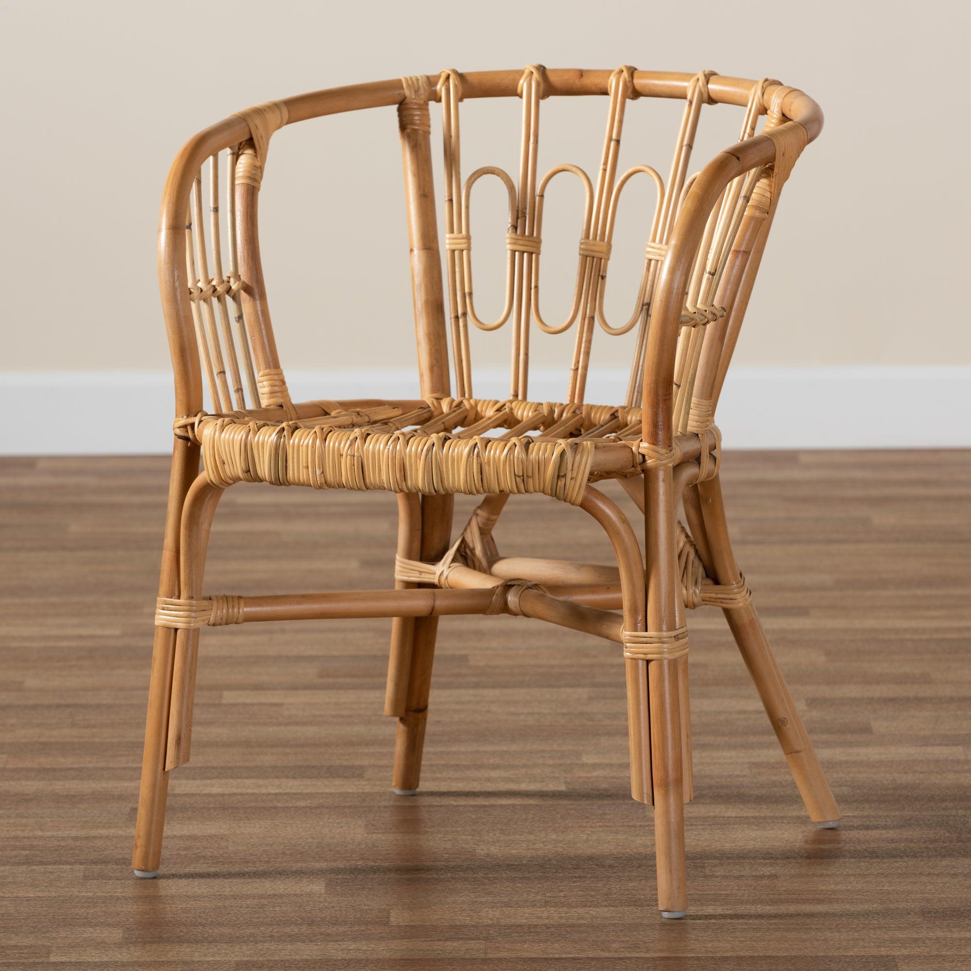 bali & pari Luxio Modern and Contemporary Finished Rattan Dining Chair