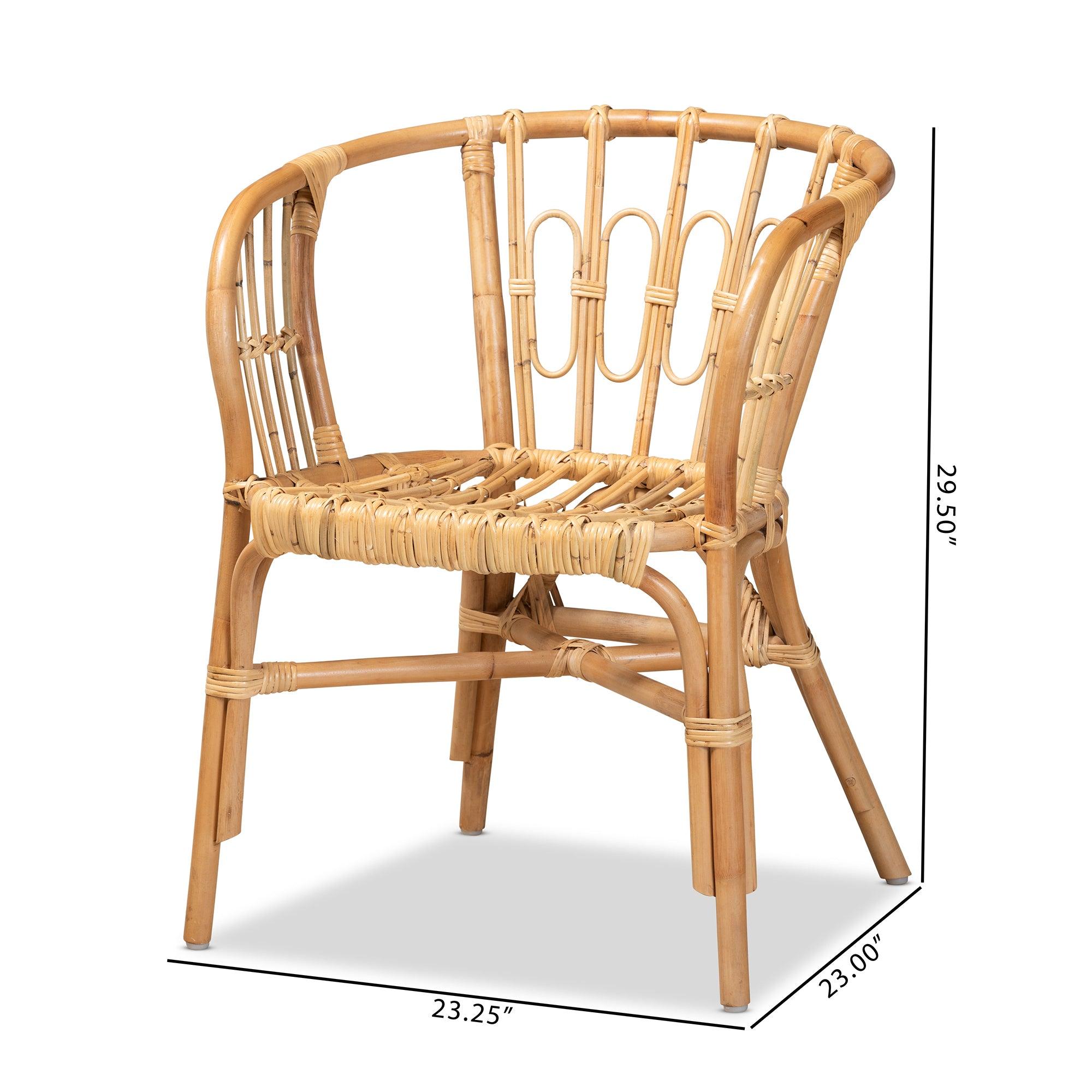 bali & pari Luxio Modern and Contemporary Finished Rattan Dining Chair