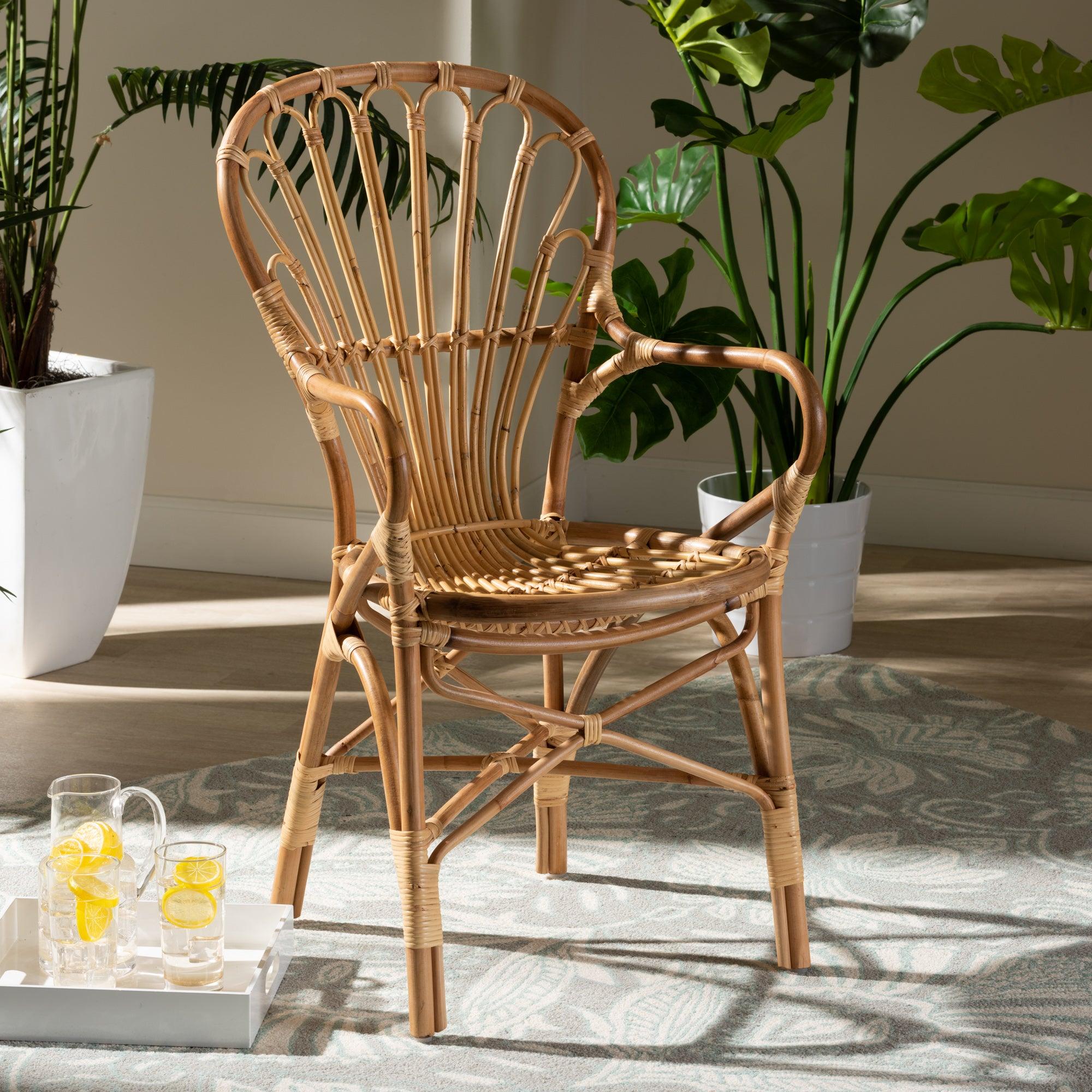 bali & pari Sheraton Modern and Contemporary Finished Rattan Dining Chair