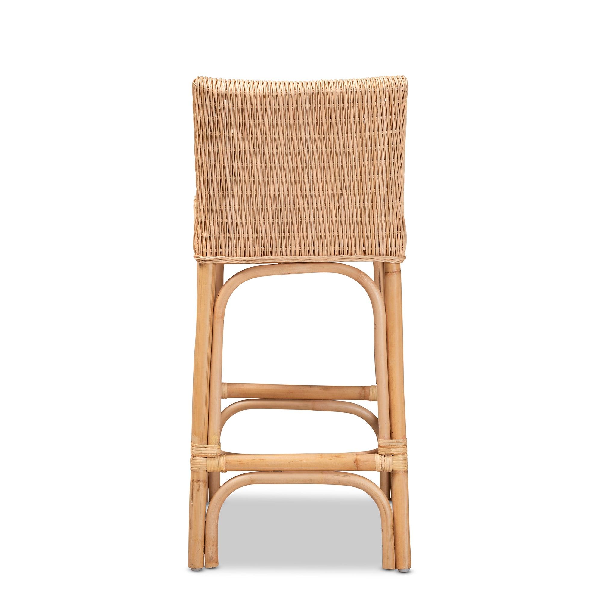 bali & pari Athena Modern and Contemporary Finished Rattan Counter Stool