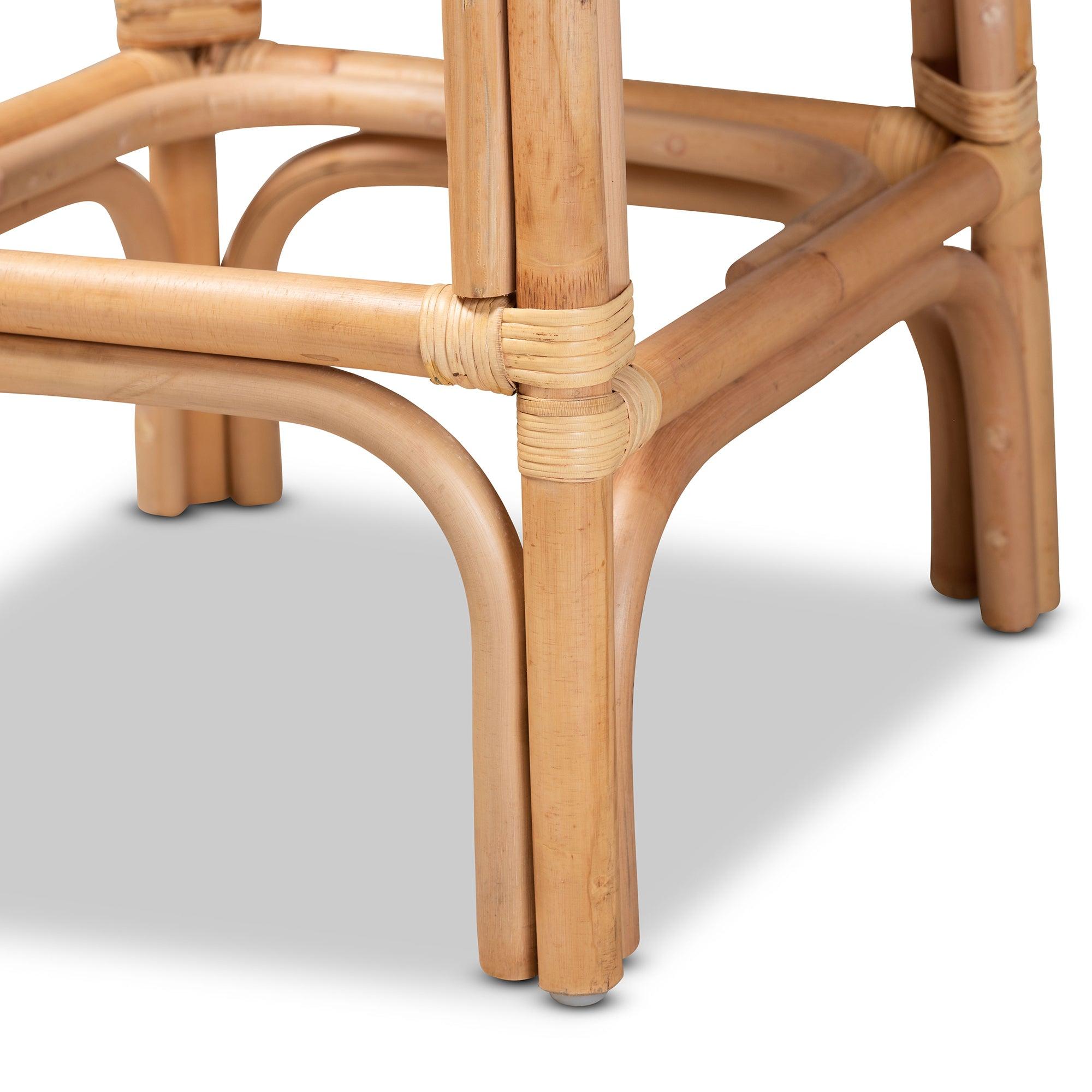 bali & pari Athena Modern and Contemporary Finished Rattan Counter Stool