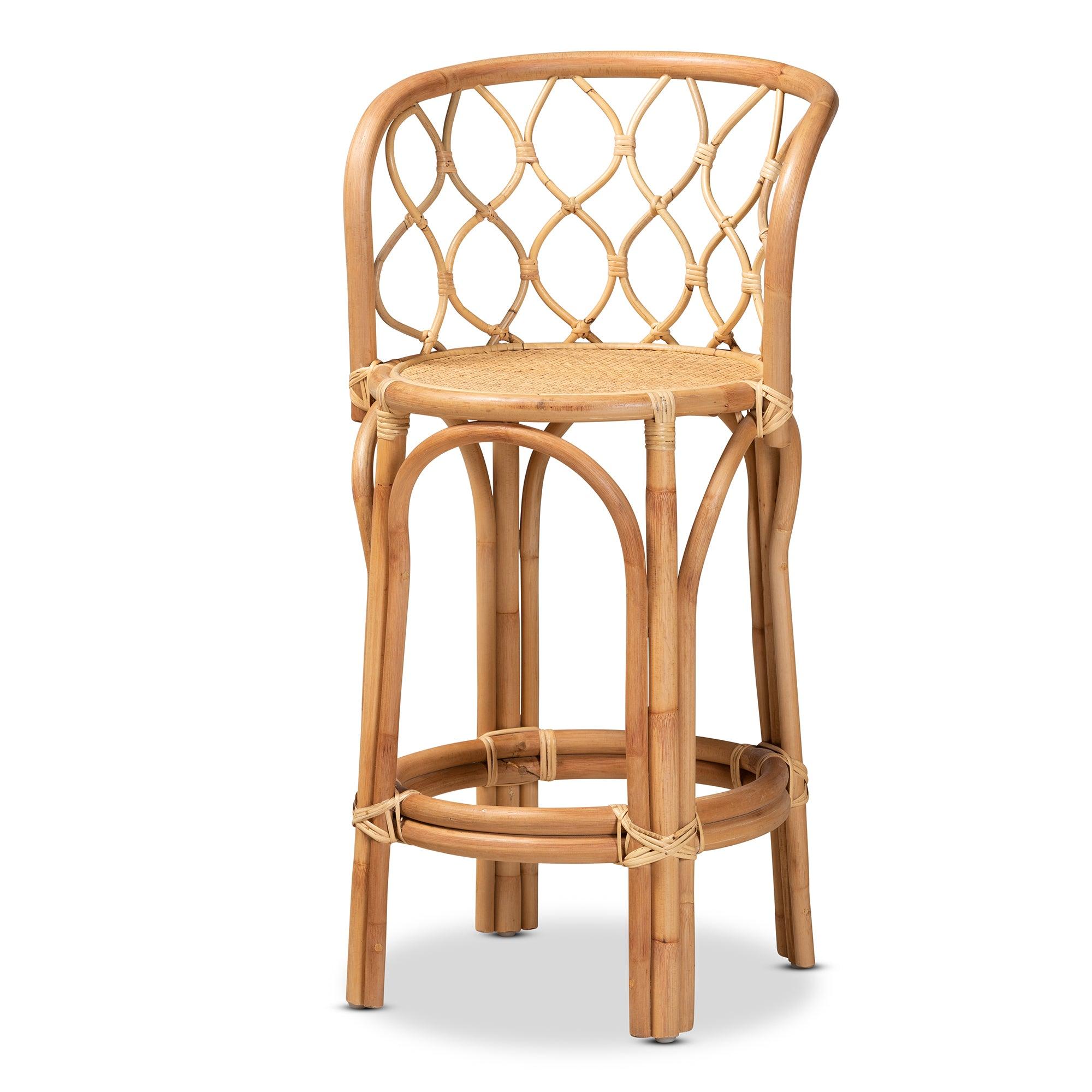 bali & pari Diana Modern and Contemporary Finished Rattan Counter Stool