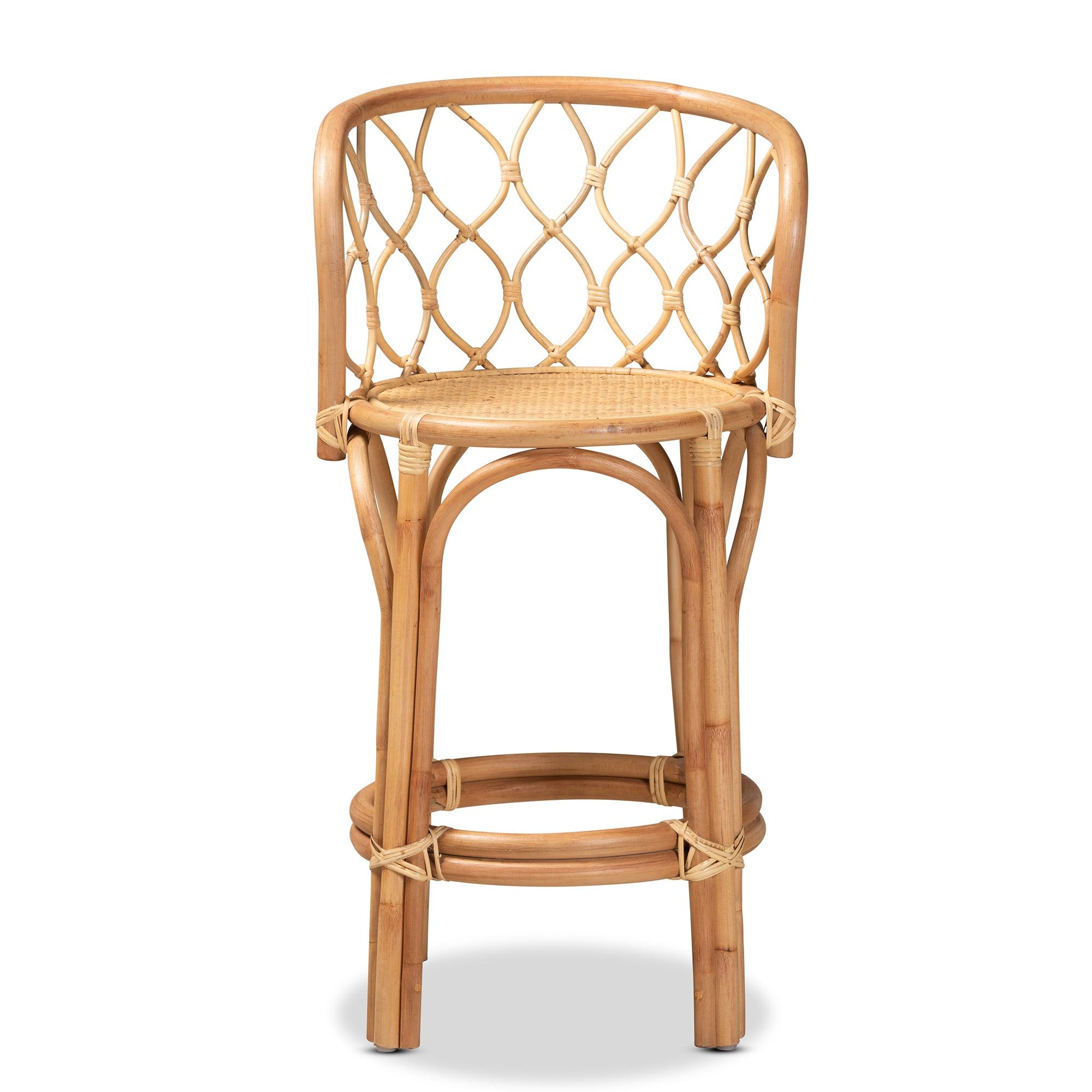 bali & pari Diana Modern and Contemporary Finished Rattan Counter Stool