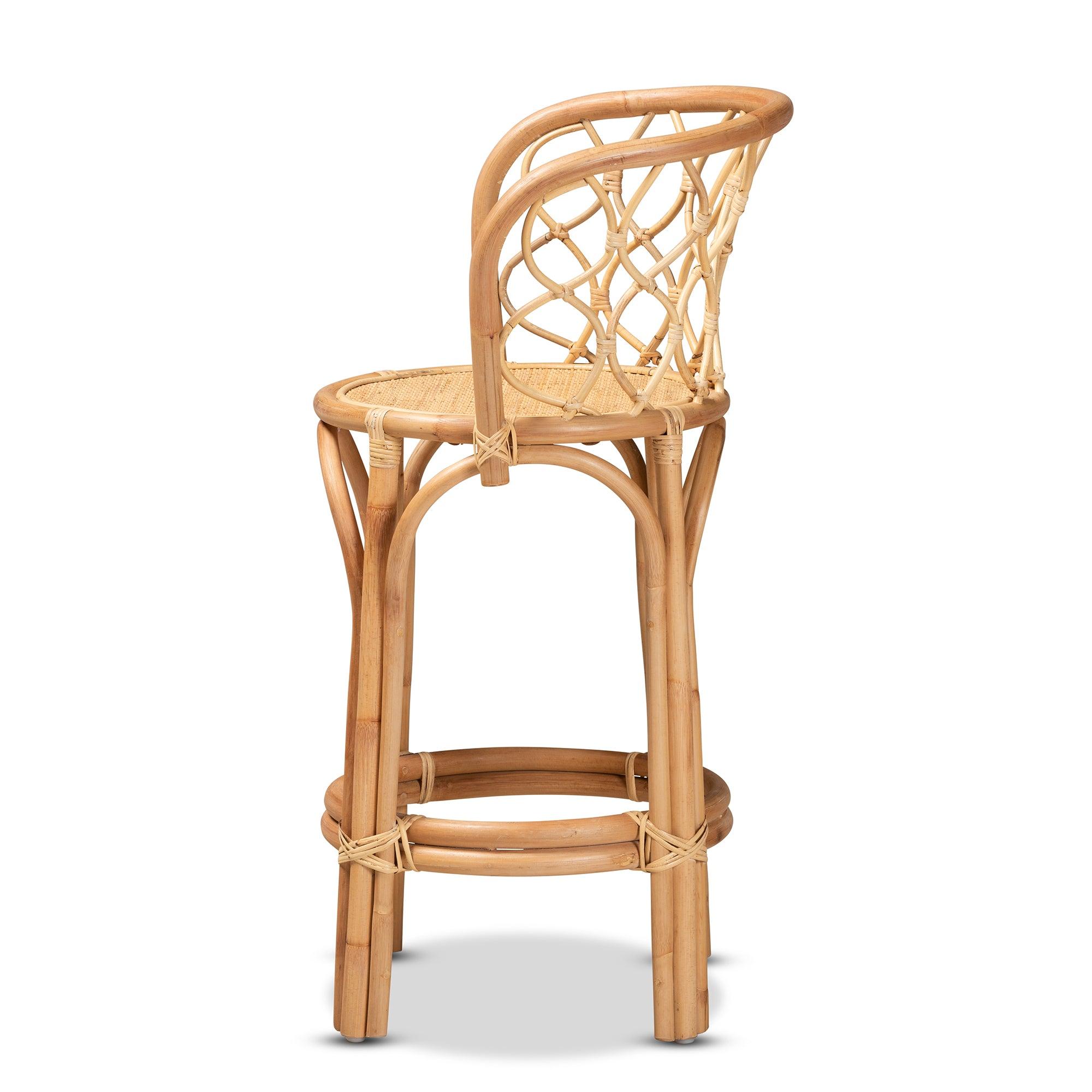 bali & pari Diana Modern and Contemporary Finished Rattan Counter Stool