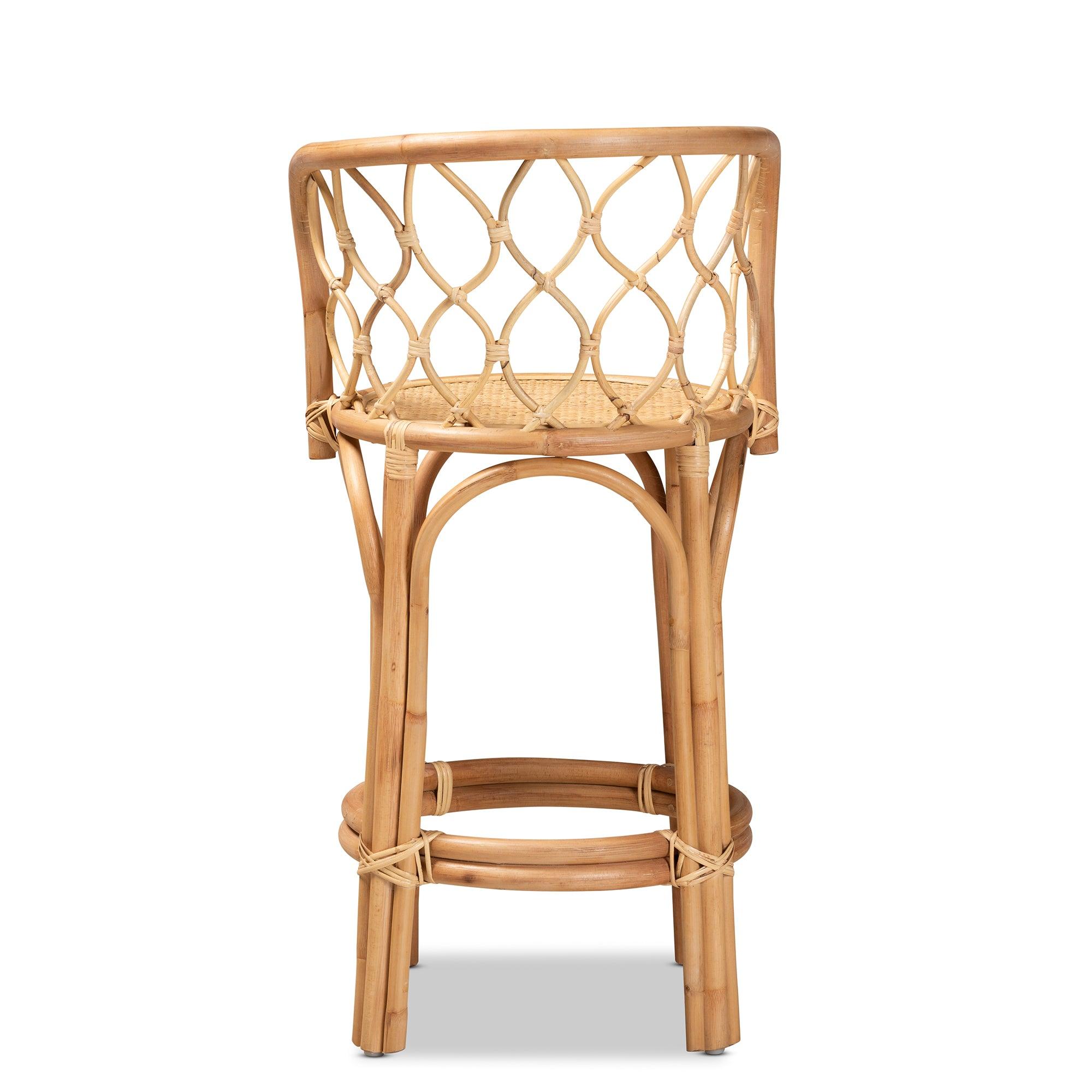 bali & pari Diana Modern and Contemporary Finished Rattan Counter Stool