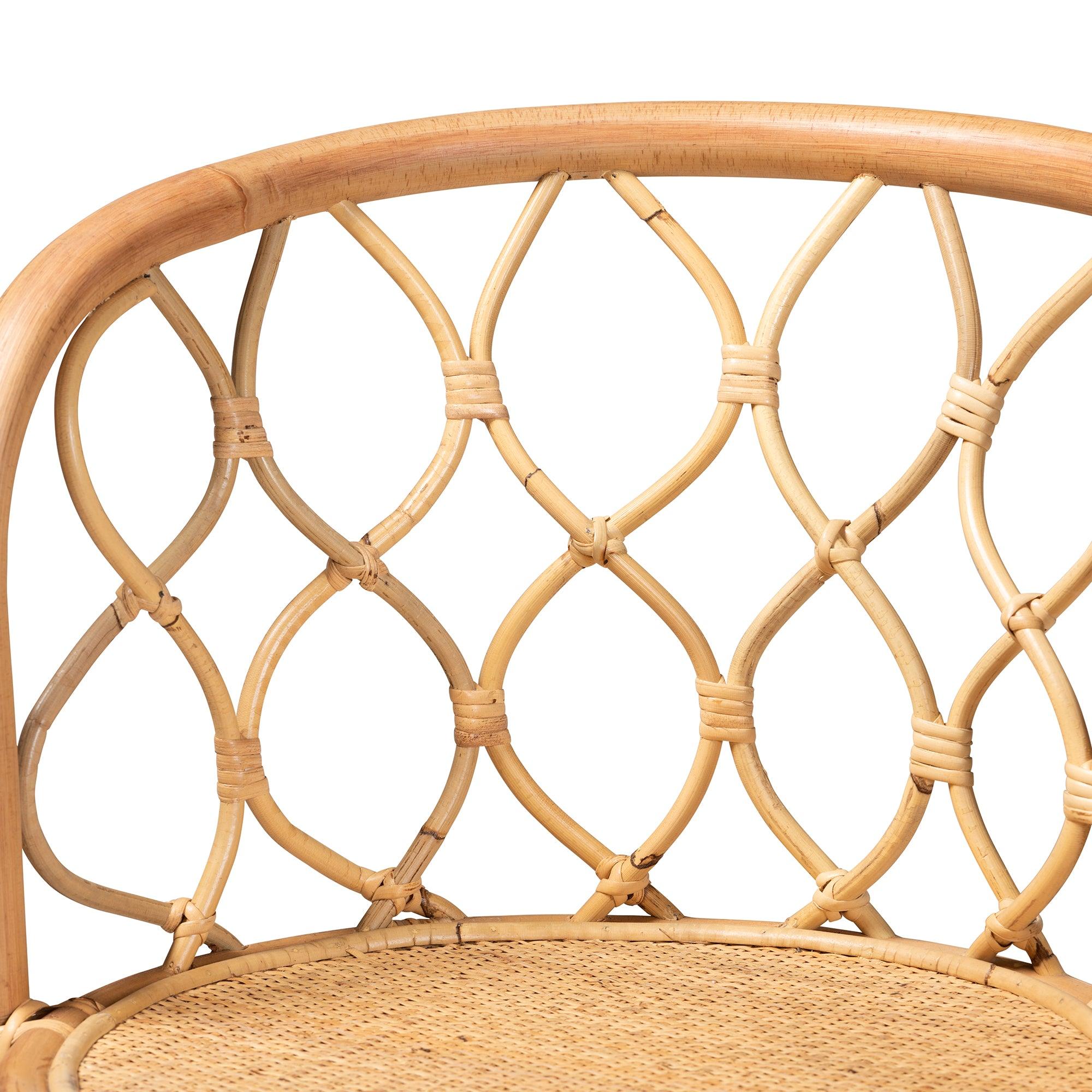 bali & pari Diana Modern and Contemporary Finished Rattan Counter Stool