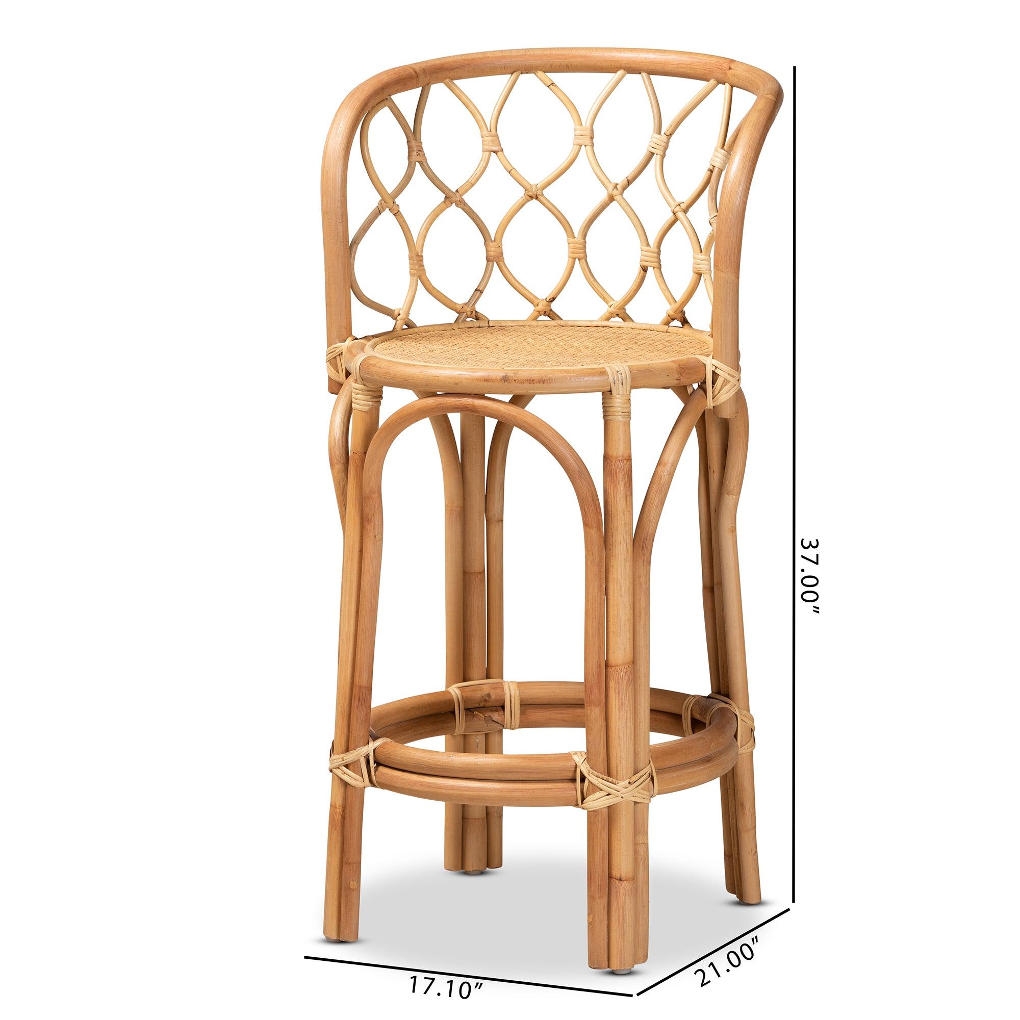 bali & pari Diana Modern and Contemporary Finished Rattan Counter Stool