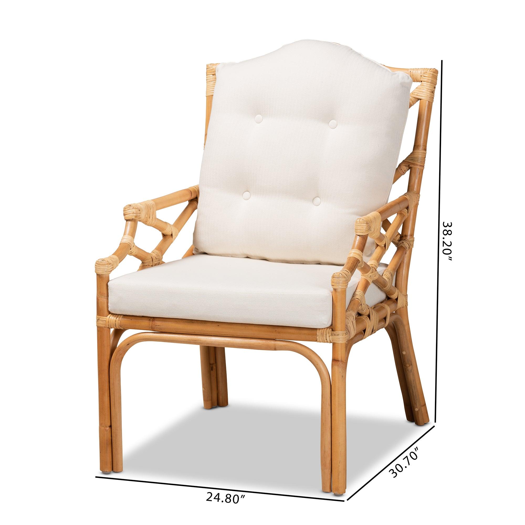 bali & pari Sonia Modern and Contemporary Finished Rattan Armchair