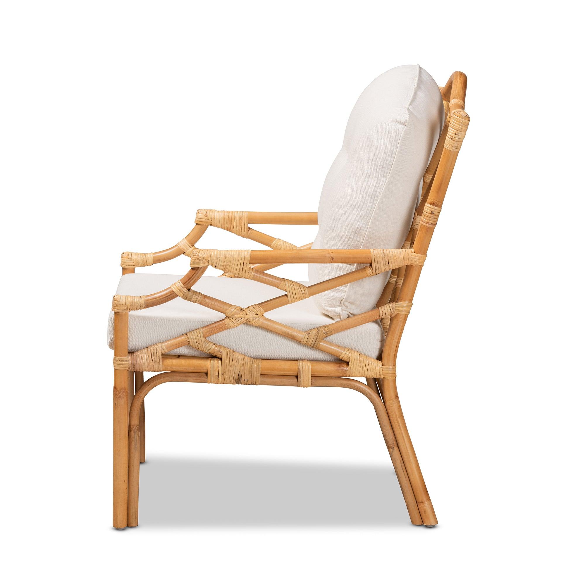 bali & pari Sonia Modern and Contemporary Finished Rattan Armchair