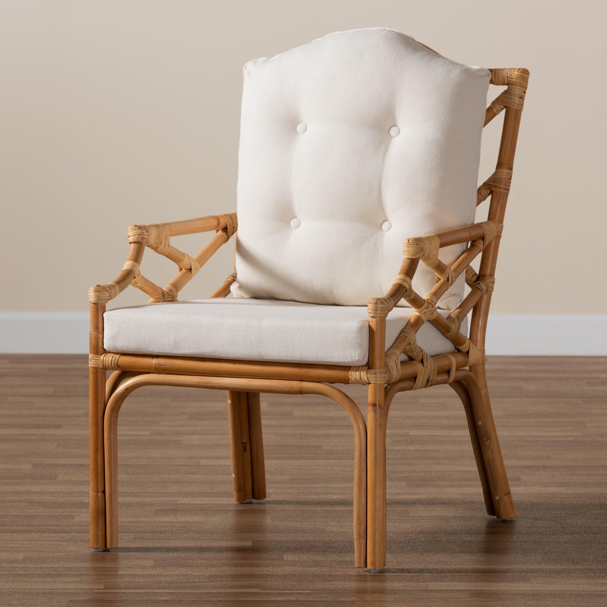 bali & pari Sonia Modern and Contemporary Finished Rattan Armchair