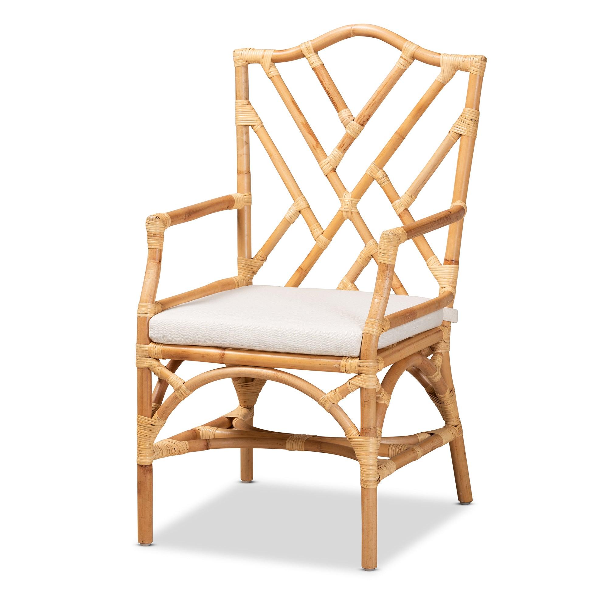 bali & pari Delta Modern and Contemporary Finished Rattan Dining Chair