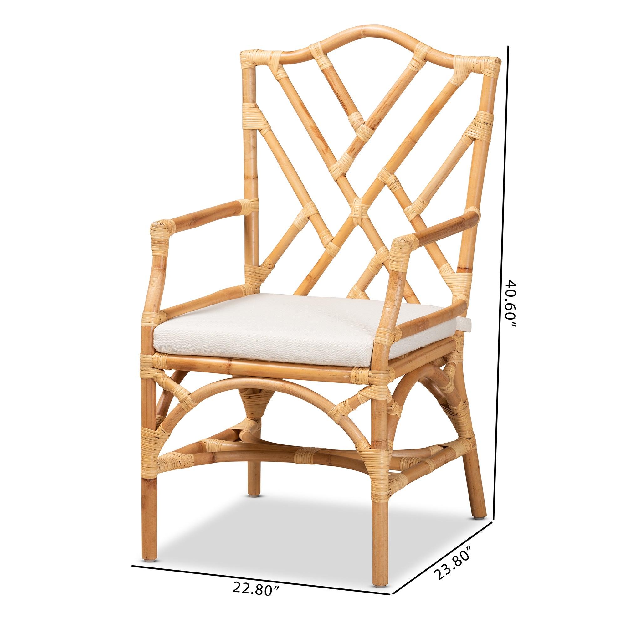 bali & pari Delta Modern and Contemporary Finished Rattan Dining Chair