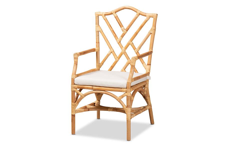 bali & pari Delta Modern and Contemporary Finished Rattan Dining Chair