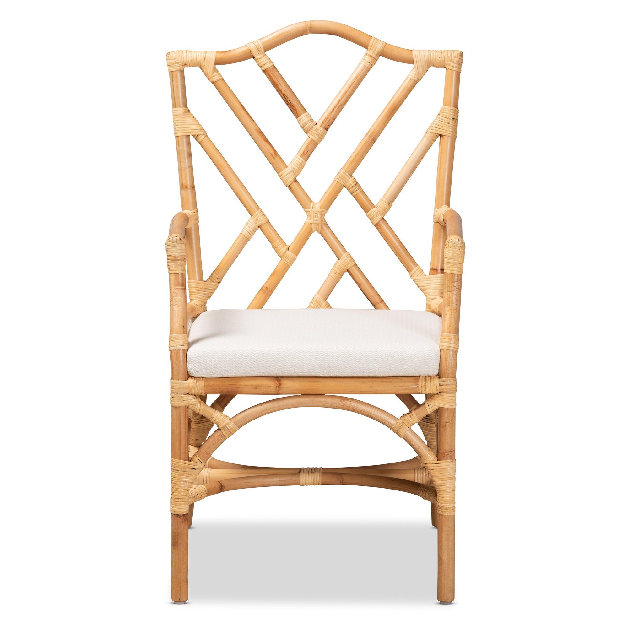 bali & pari Delta Modern and Contemporary Finished Rattan Dining Chair