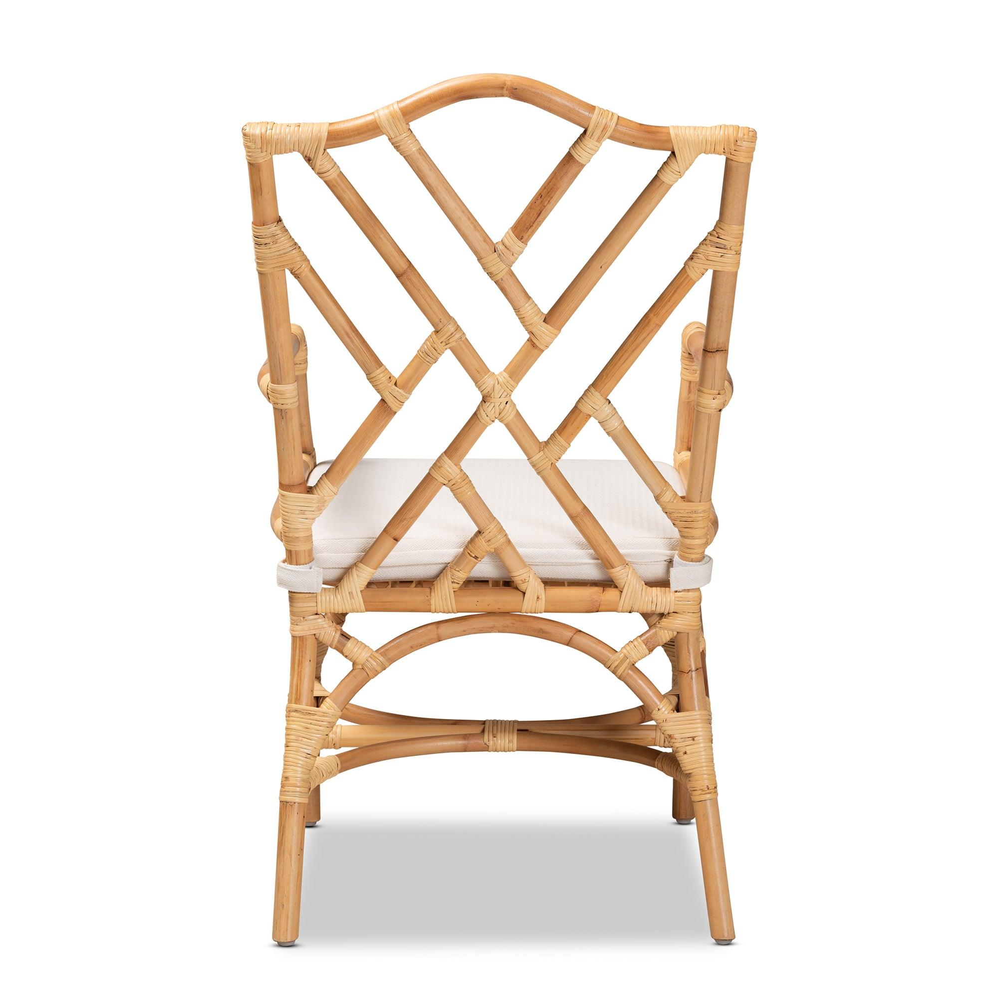 bali & pari Delta Modern and Contemporary Finished Rattan Dining Chair