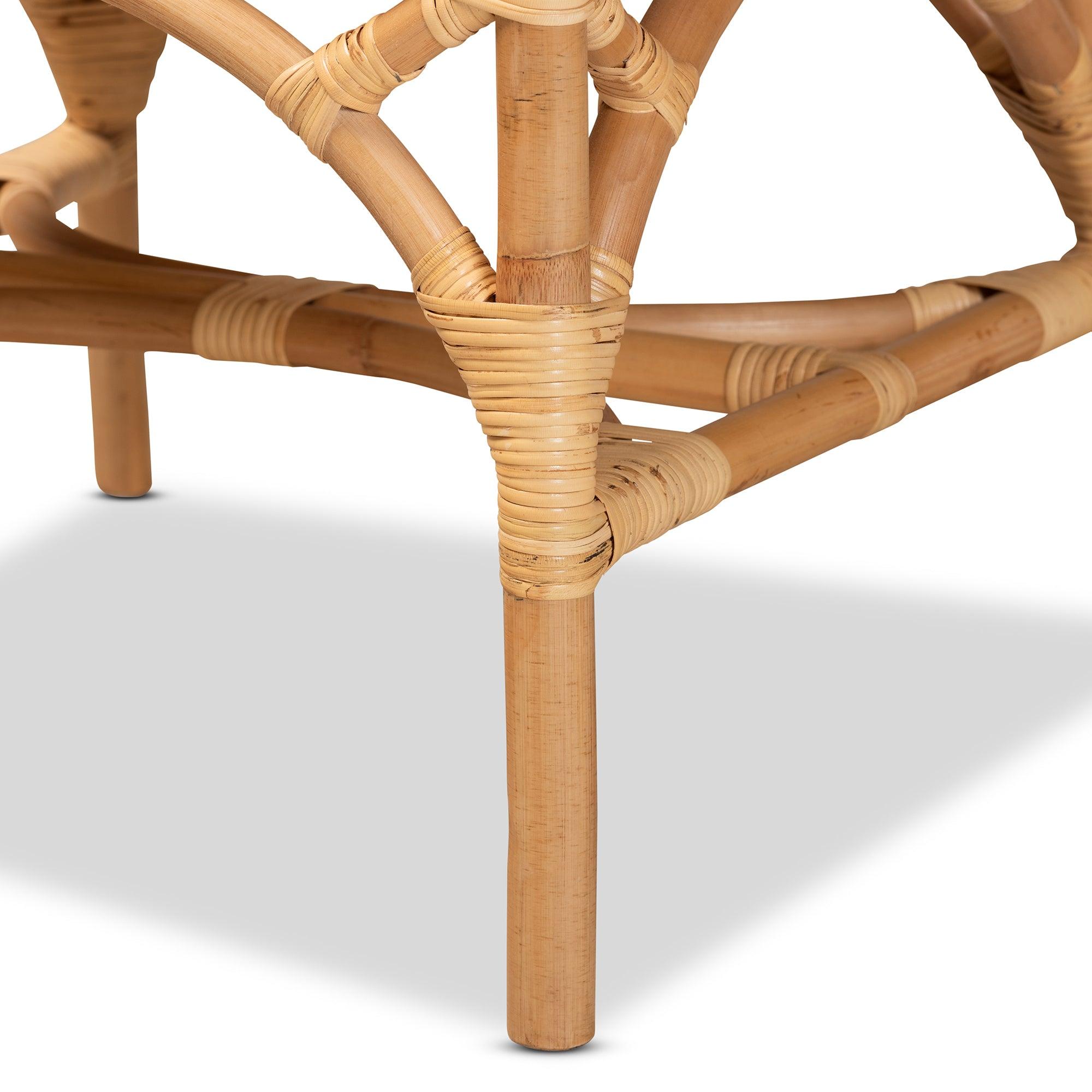 bali & pari Delta Modern and Contemporary Finished Rattan Dining Chair