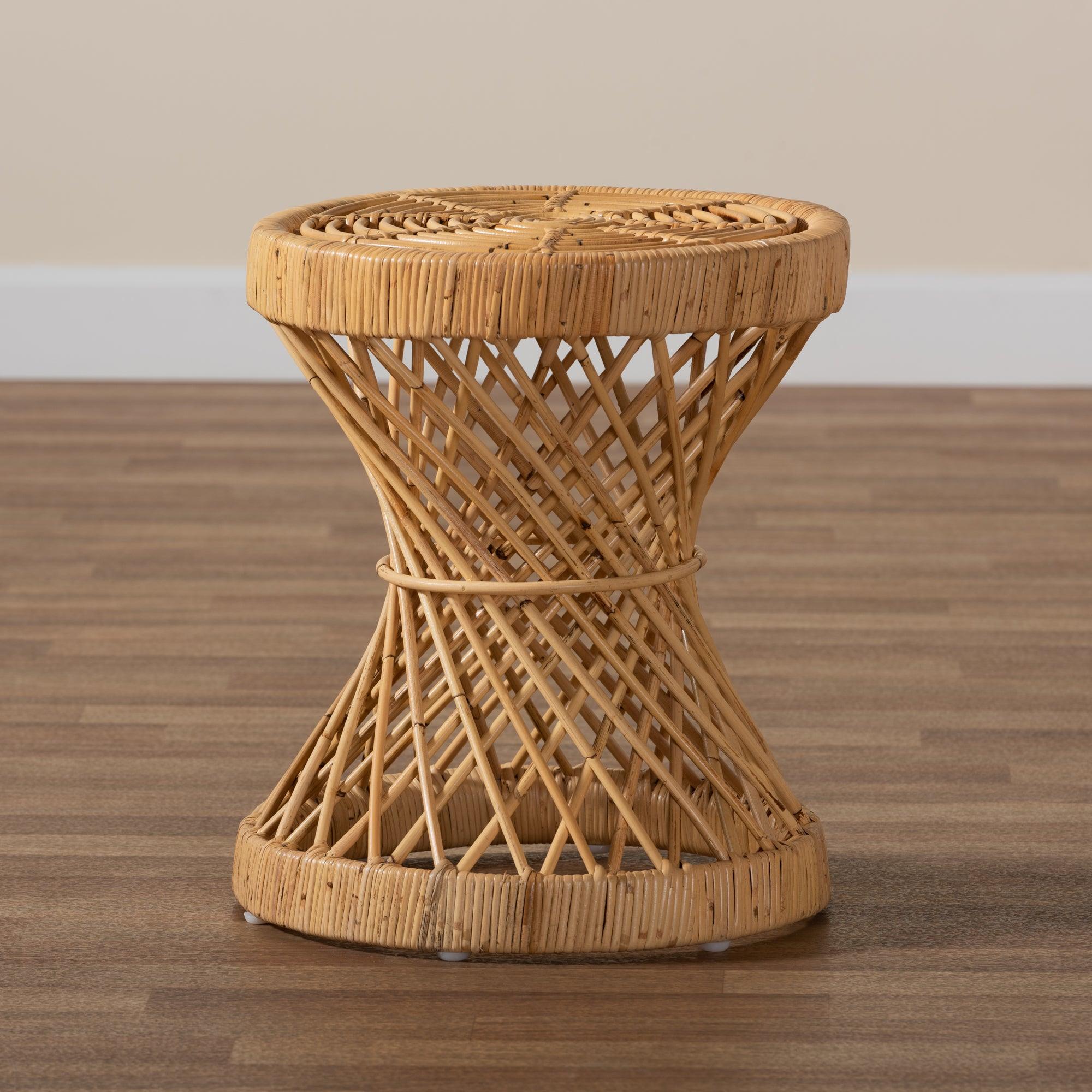 bali & pari Seville Modern and Contemporary Finished Rattan End Table