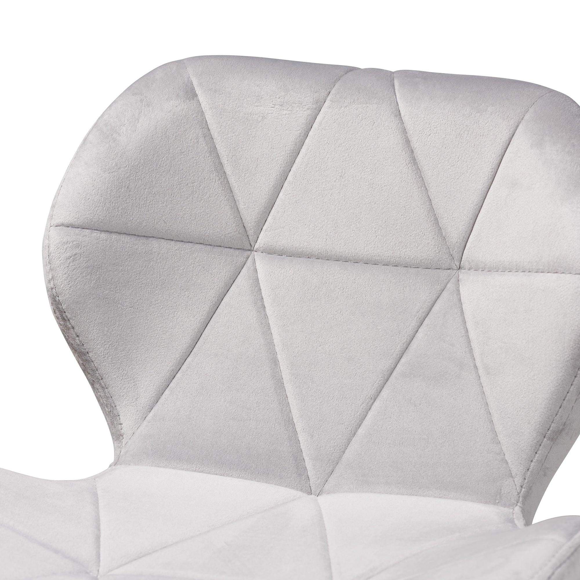 Savara Contemporary Glam and Luxe Velvet Fabric and Metal Swivel Office Chair