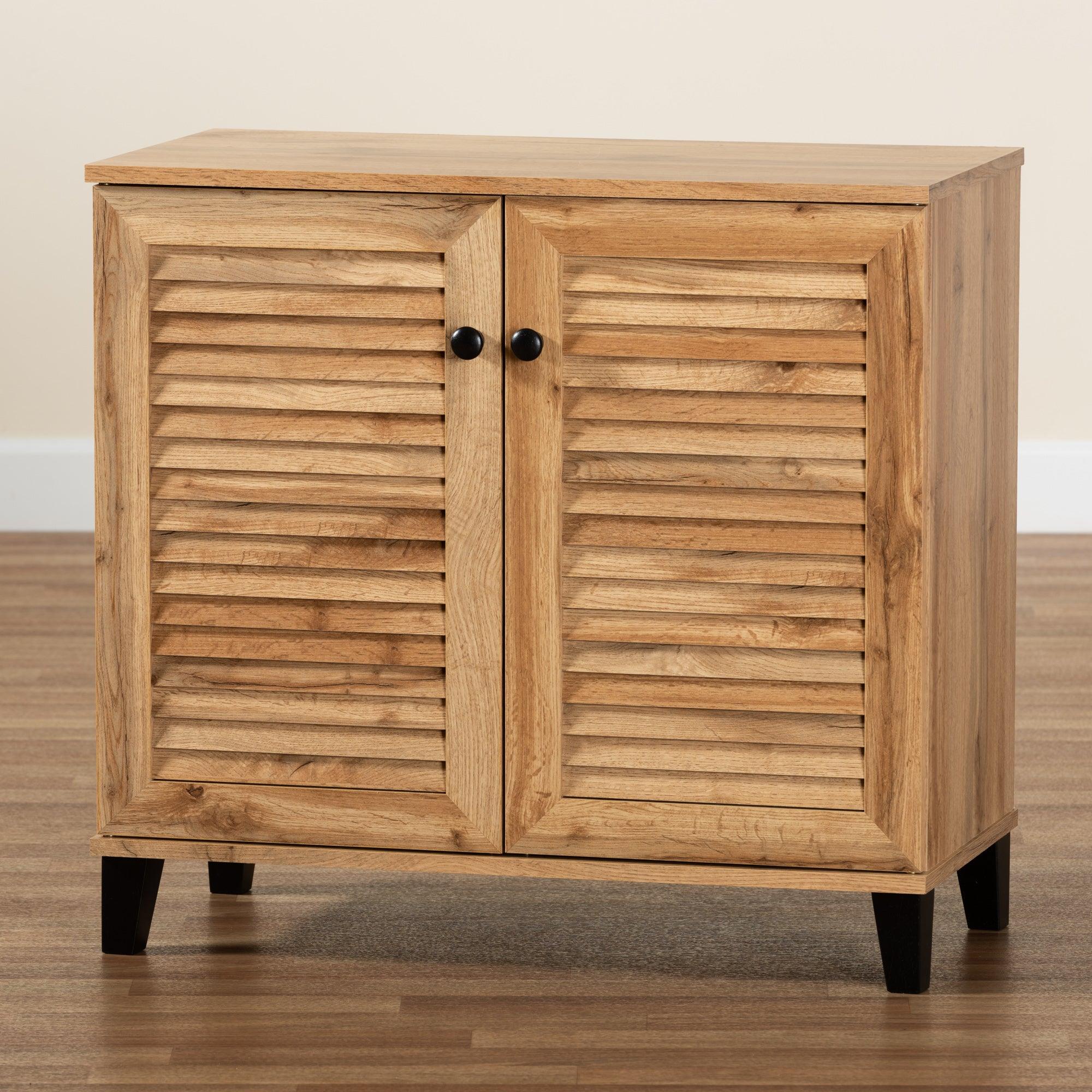 Coolidge Modern and Contemporary Finished Wood 2-Door Shoe Storage Cabinet